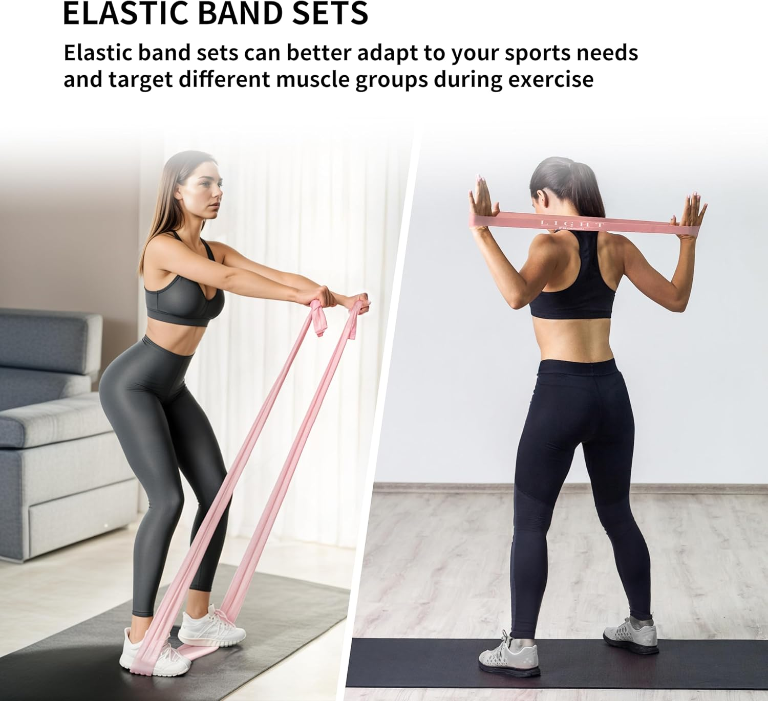 PROIRON 2 in 1 Resistance Bands Set - Includes Resistance Loop Bands, Physical Therapy Bands for Home Fitness, Stretching, Strength Training, Physical Therapy,Elastic Workout Bands for Whole Body - Set Of 2 - 1.5M Blue image number 4