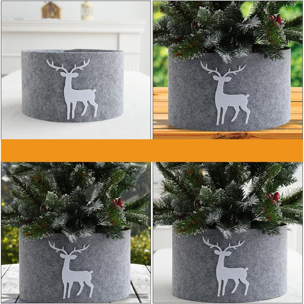 Christmas Tree Collar Christmas Tree Ring Stand Band Tree Collar Carpet Mat Decoration for Holiday Christmas Party Decorations 60CM image number 5