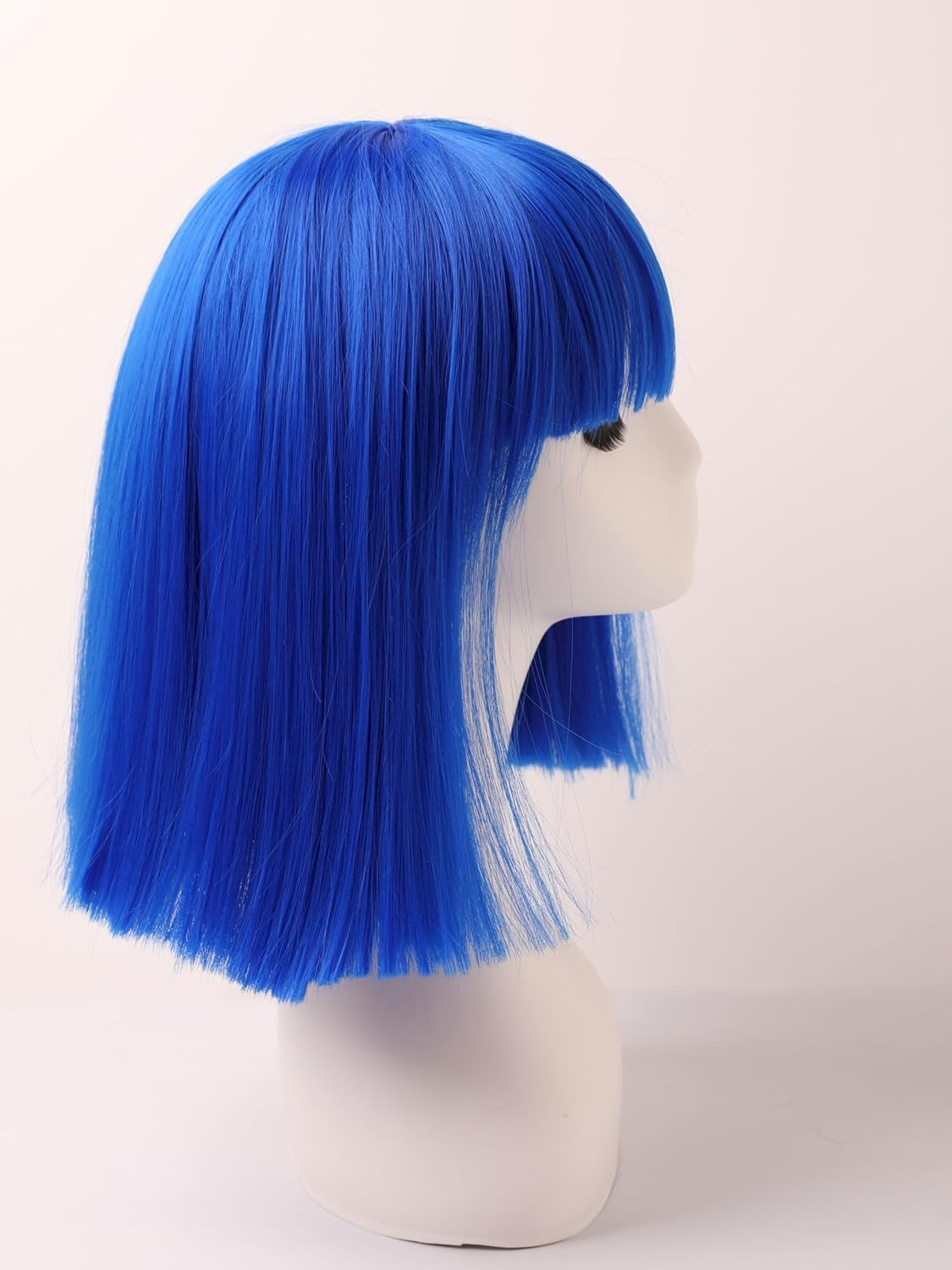 Prettyland Event C696 Women'S Bob Straight Fringe Wig Medium Length Short Straight Heat Resistant Wig for Show Fancy Dress Blue Royal Blue