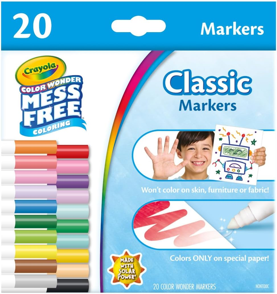 Crayola Color Wonder Marker Refill Set (20Ct), Mess Free Broad Line Markers for Toddlers, Mess Free Coloring for Kids, Toddler Gifts image number 4