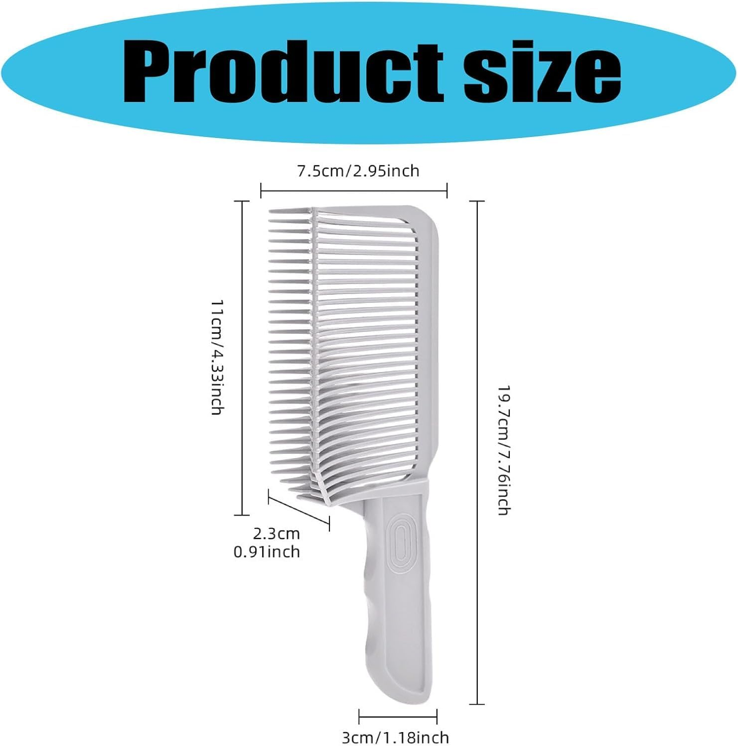 Barber Fade Combs Flat Top Combs, 2Pcs Barber Fade Comb Fading Comb Barber Hair Cutting Comb Barber Fade Comb Curved Triangular Tooth Comb Blending Flat Top Comb,Anti-Static Barber Fade Comb for Men image number 5