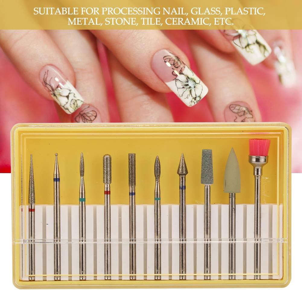Nail Art Drill Polishing Head Kit, Pack of 10 Pedicure Nail Polishing Grinding Machine for Sets & Kits Accessories (Bh-02) image number 6