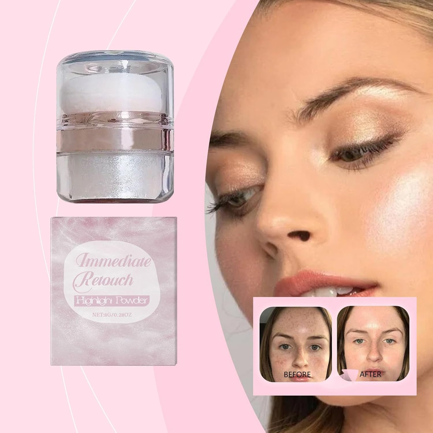 Glitter Powder Highlighter | Glitter Shimmer Highlighter Powder for Body | 3G Contouring & Glow Fairy Brightening Makeup for Women & Girls image number 4