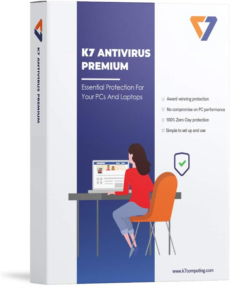 K7 Antivirus Premium Antivirus Software 2024 for Laptop/Pc|1 User,1 Year| Antivirus, Internet Protection,Threat Protection -No CD