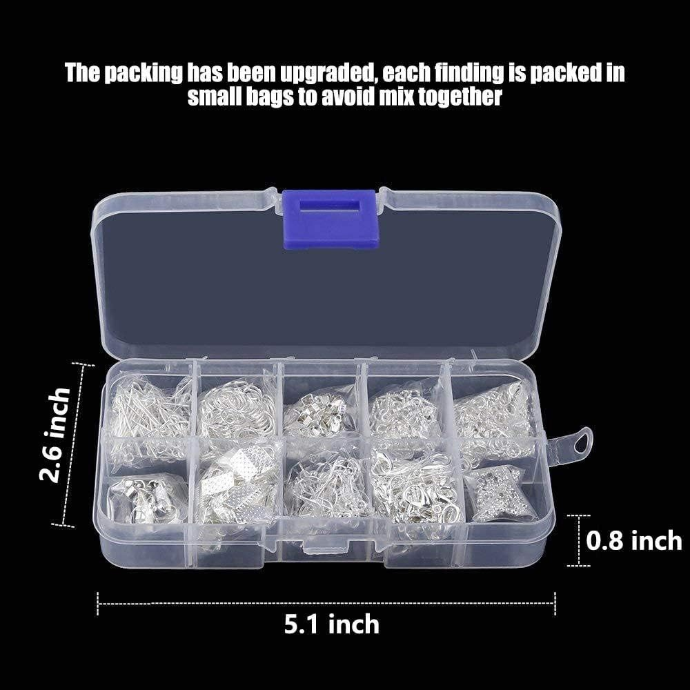 Jewelry Making and Repair Tools Kit, Bracelets Necklaces Accessories, Earring Making Kit, Craft Supplies with Pliers, Jewelry Findings Starter Kit (Silver) image number 1