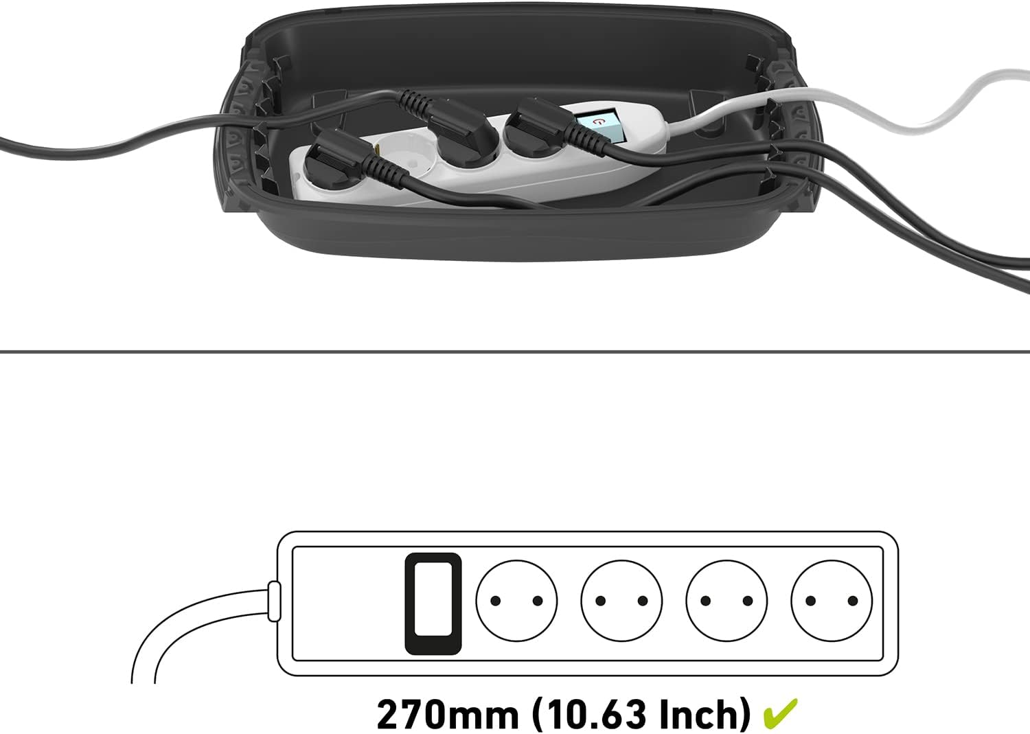 D-Line Outdoor Waterproof Cable Tidy Box, Black image number 4