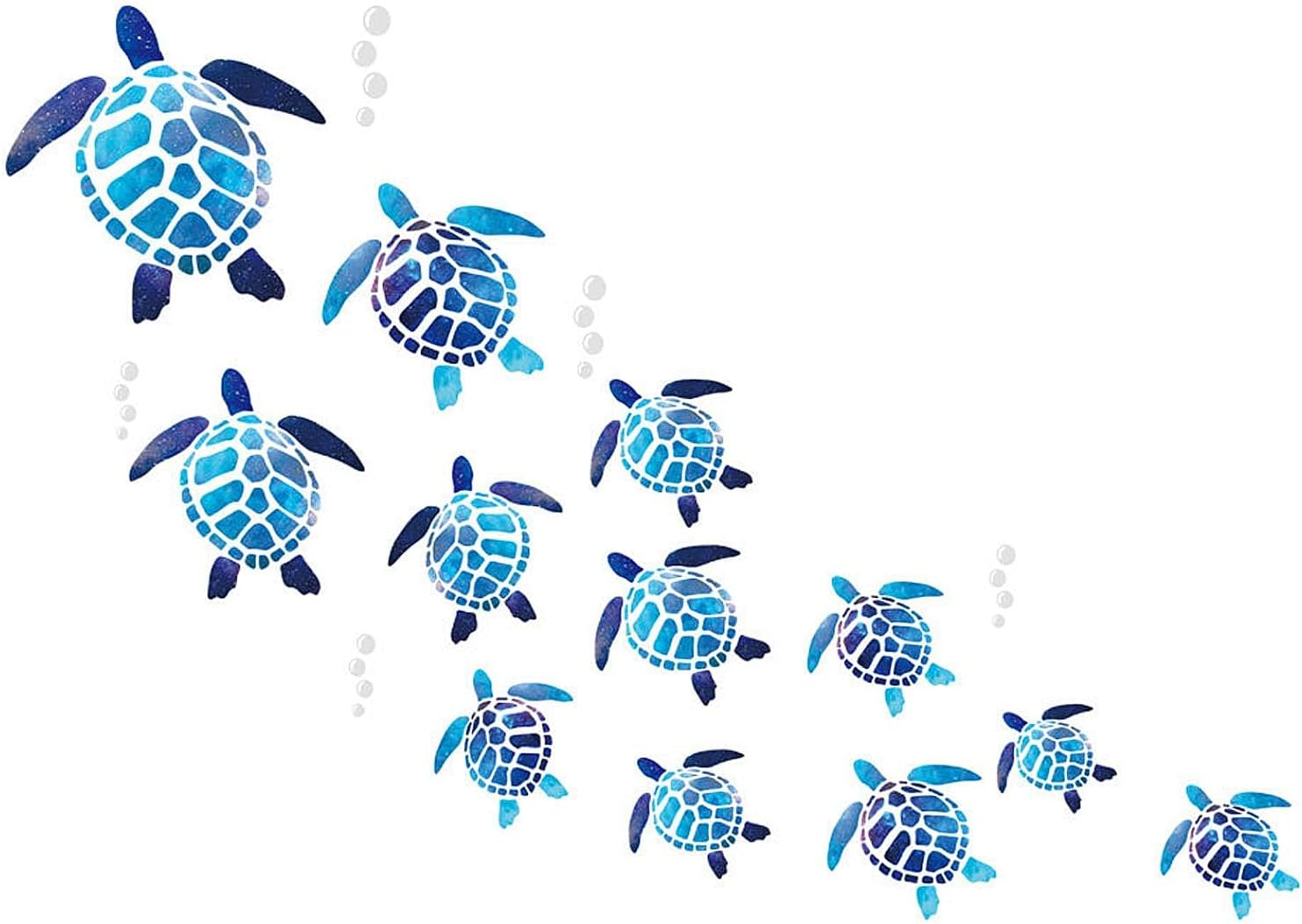 JDFHFGB 12 Pcs Sea Turtle Wall Decals Stickers, Removable Waterproof Vinyl Underwater Ocean Marine Animals Decor for Kids, Nursery, Bedroom, Bathroom, Children'S Swimming Pool (Blue) image number 2