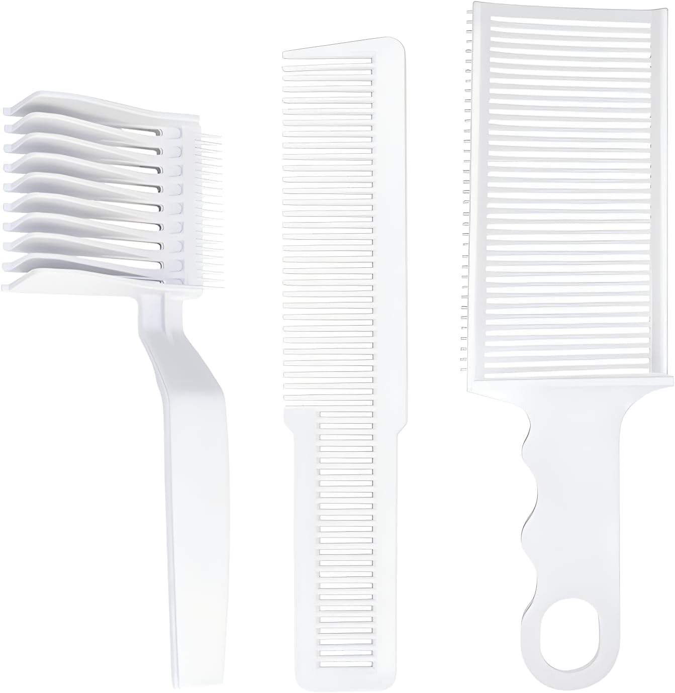 3 Pcs Fade Combs, Professional Hair Cutting Comb for Men Salon Hairdresser Styling Tools, Heat Resistant Clipper Comb Blending Flat Top Comb Positioning Curved Flat Top