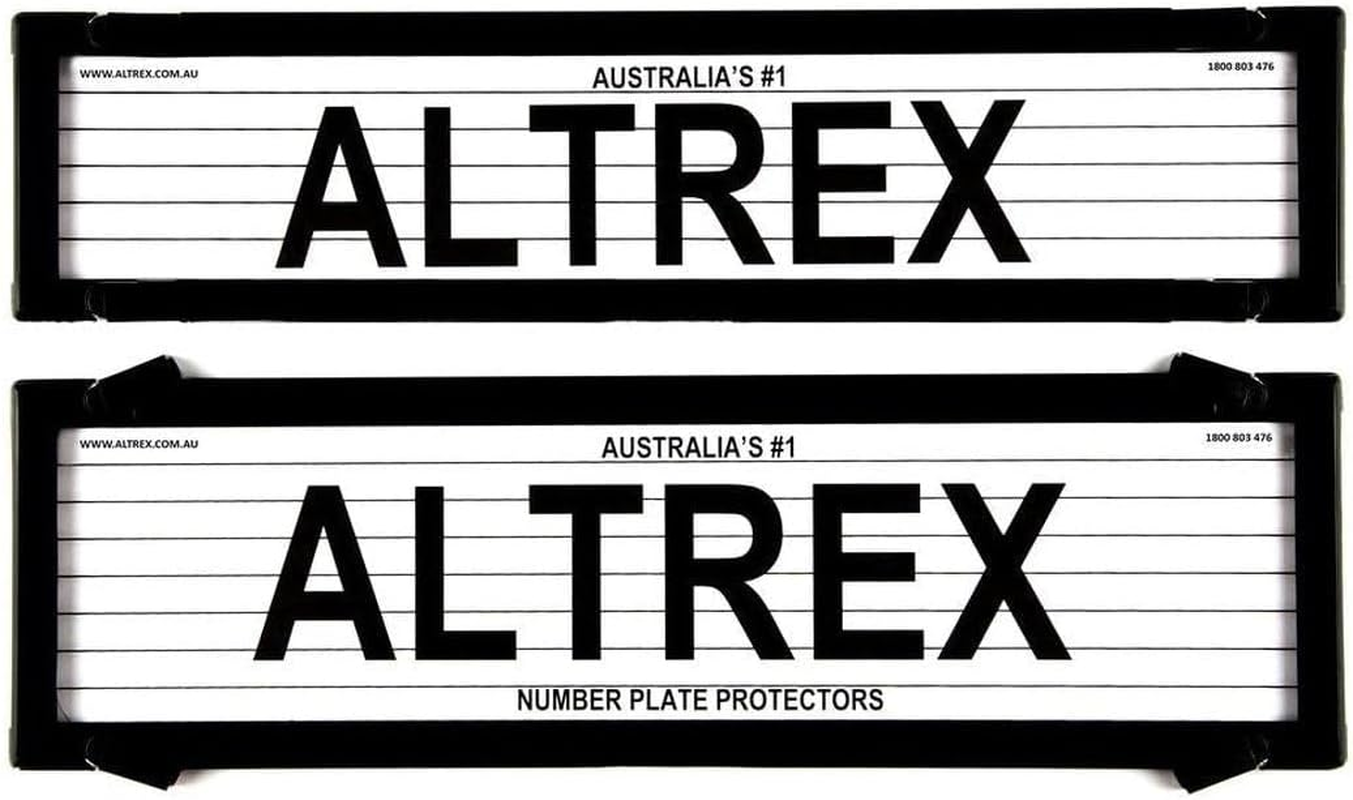 Number Plate Covers 6 Figure Premium & Slimline Black Lined One Pair 6LP NSW SA