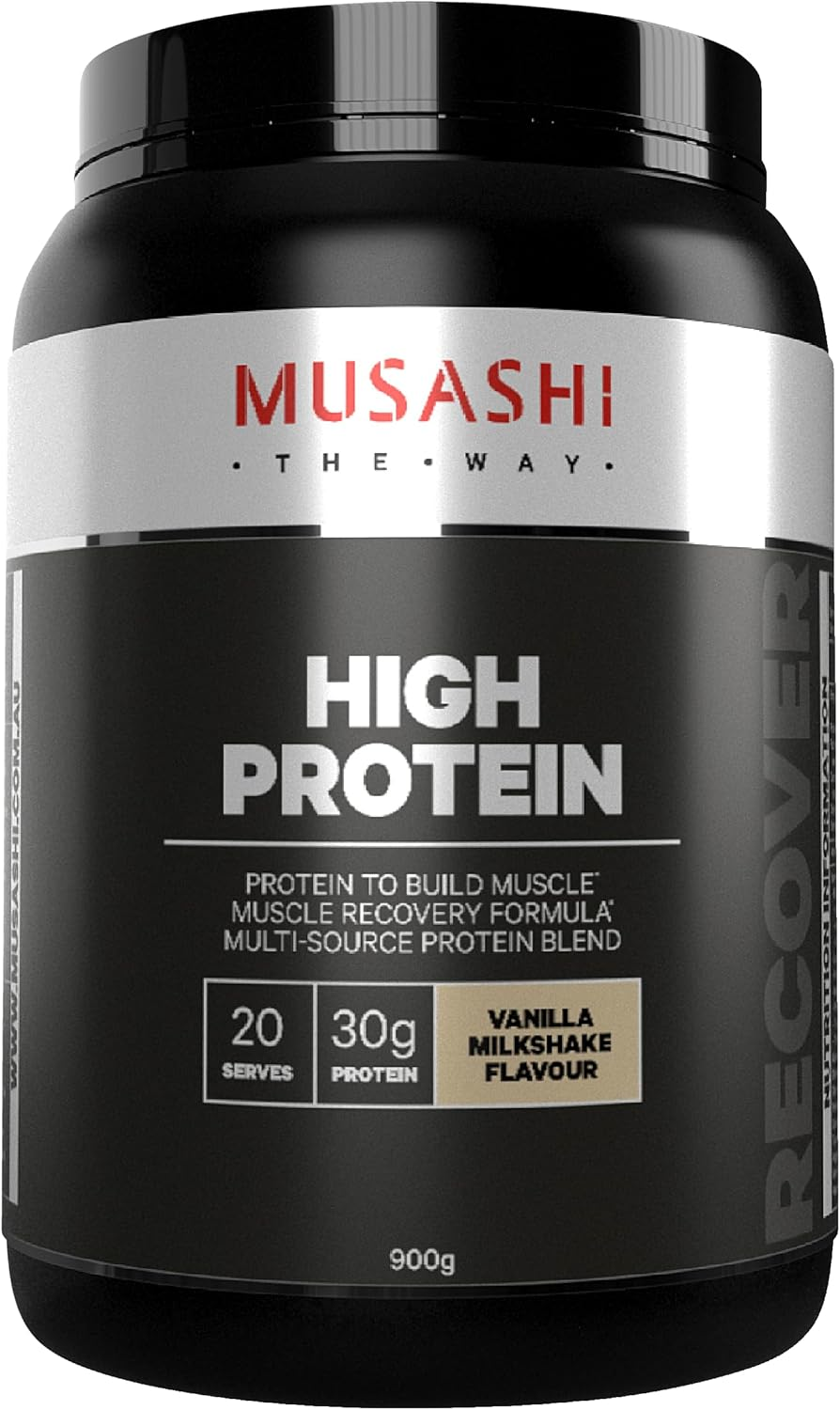 NEW Musashi Protein Powder P High Whey Vanilla 900G Sports Supplements