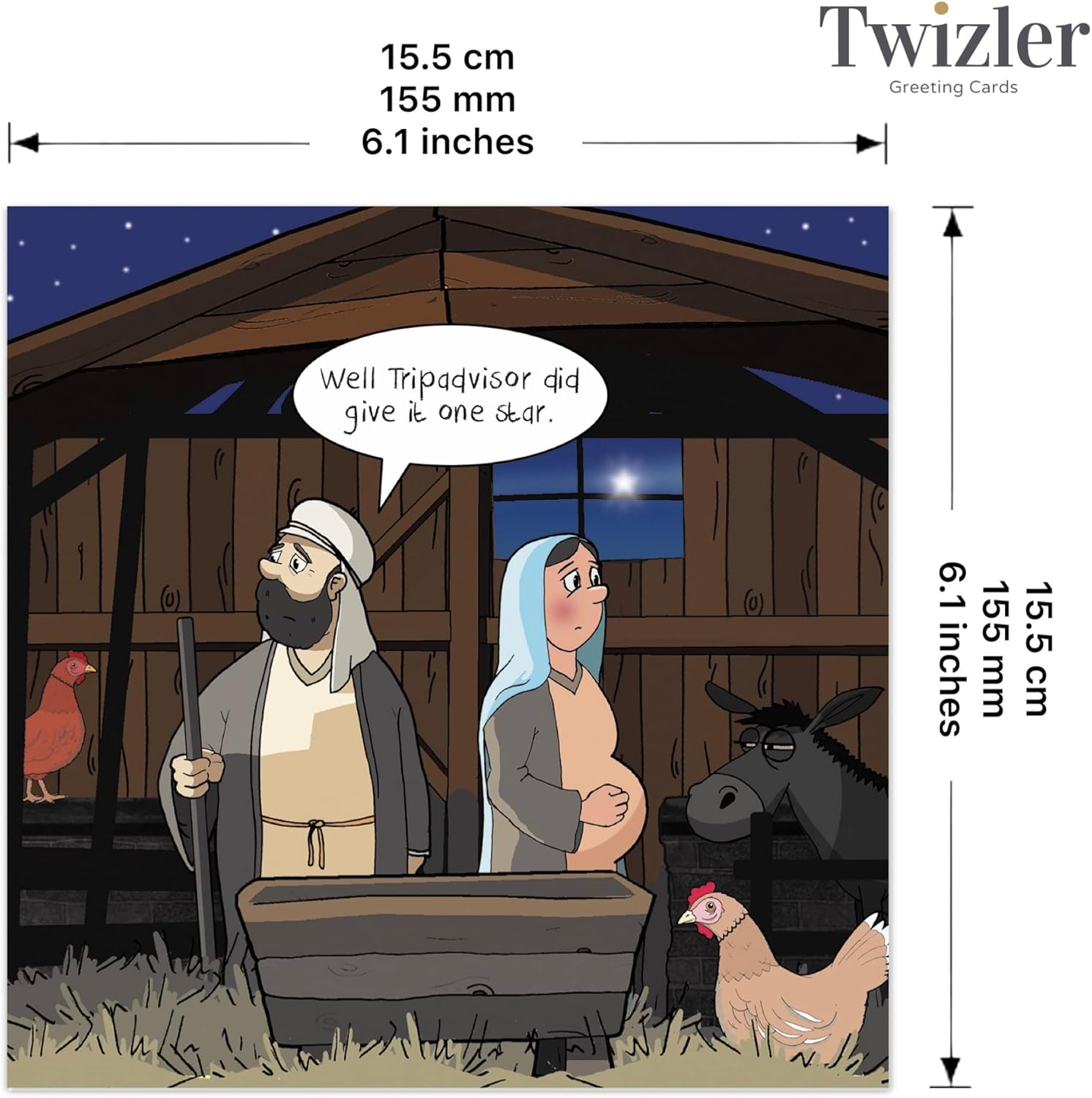Twizler Merry Christmas Card with Trip Advisor - Happy Christmas Card - Xmas Card - Funny Christmas Card - Womens Christmas Card - Mens Christmas Card - Female Christmas Card - Male Christmas Card image number 1