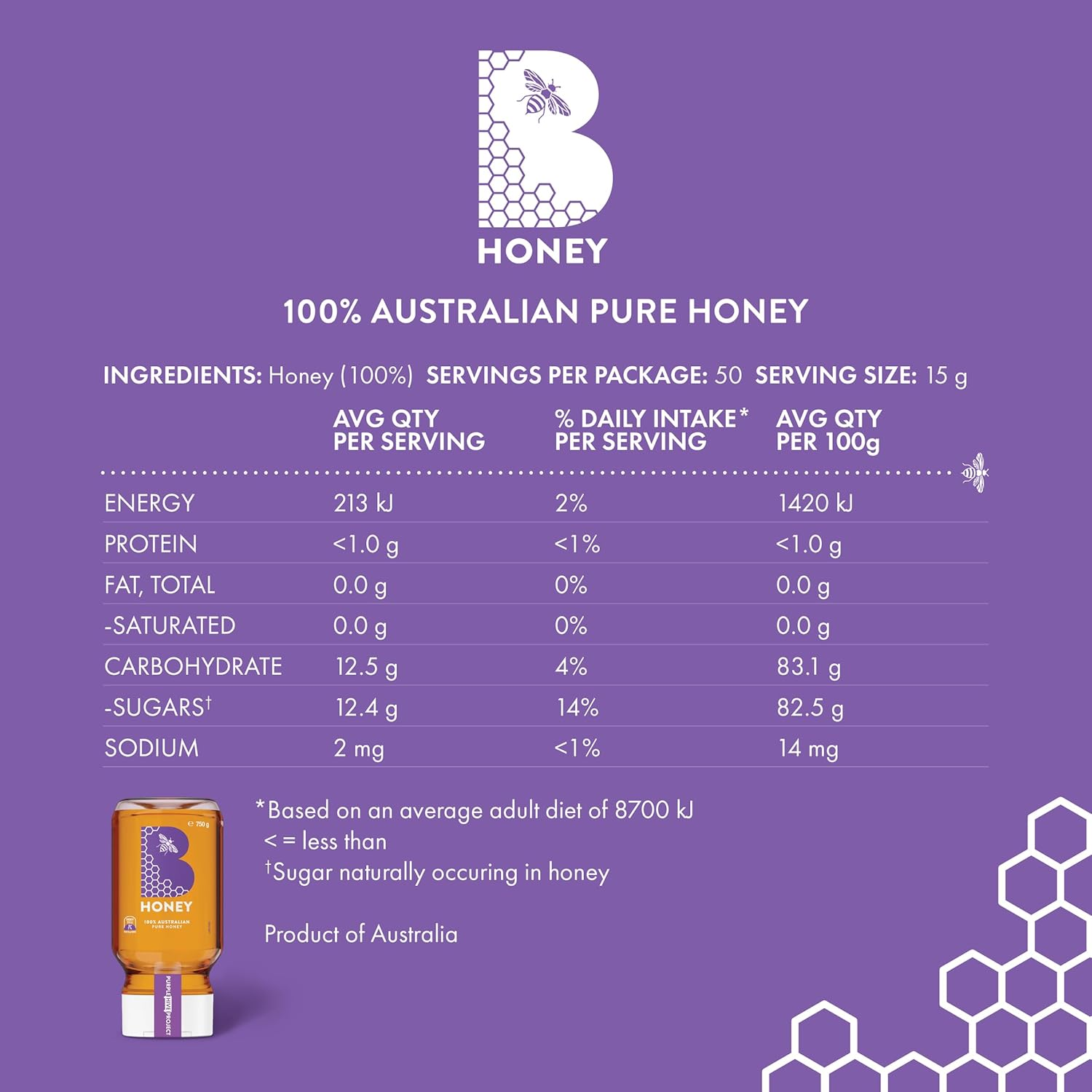 Bega B Honey Squeeze 750G