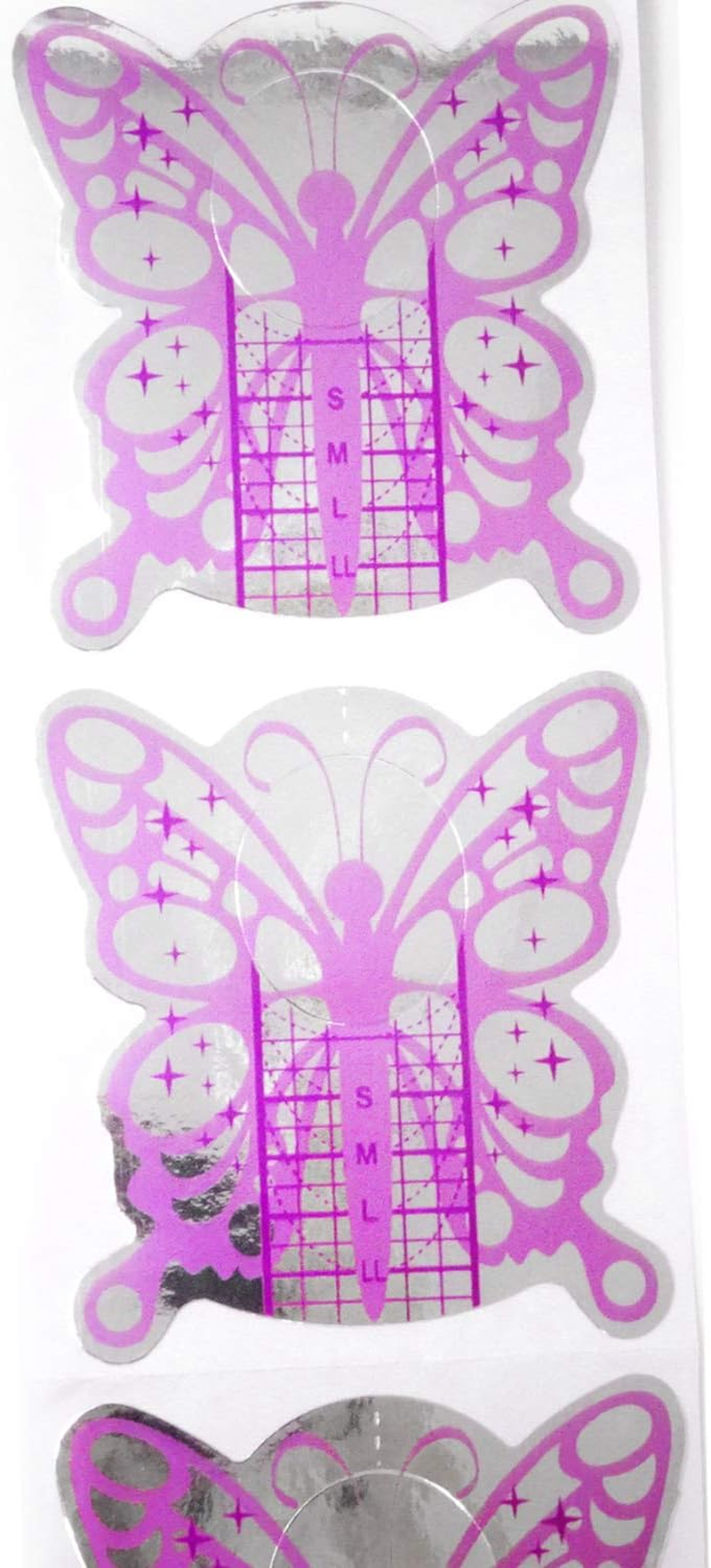 Honbay 100PCS Butterfly-Shaped Acrylic Nail/Uv GEL Nail Extension Tips Form Guide Stickers image number 4