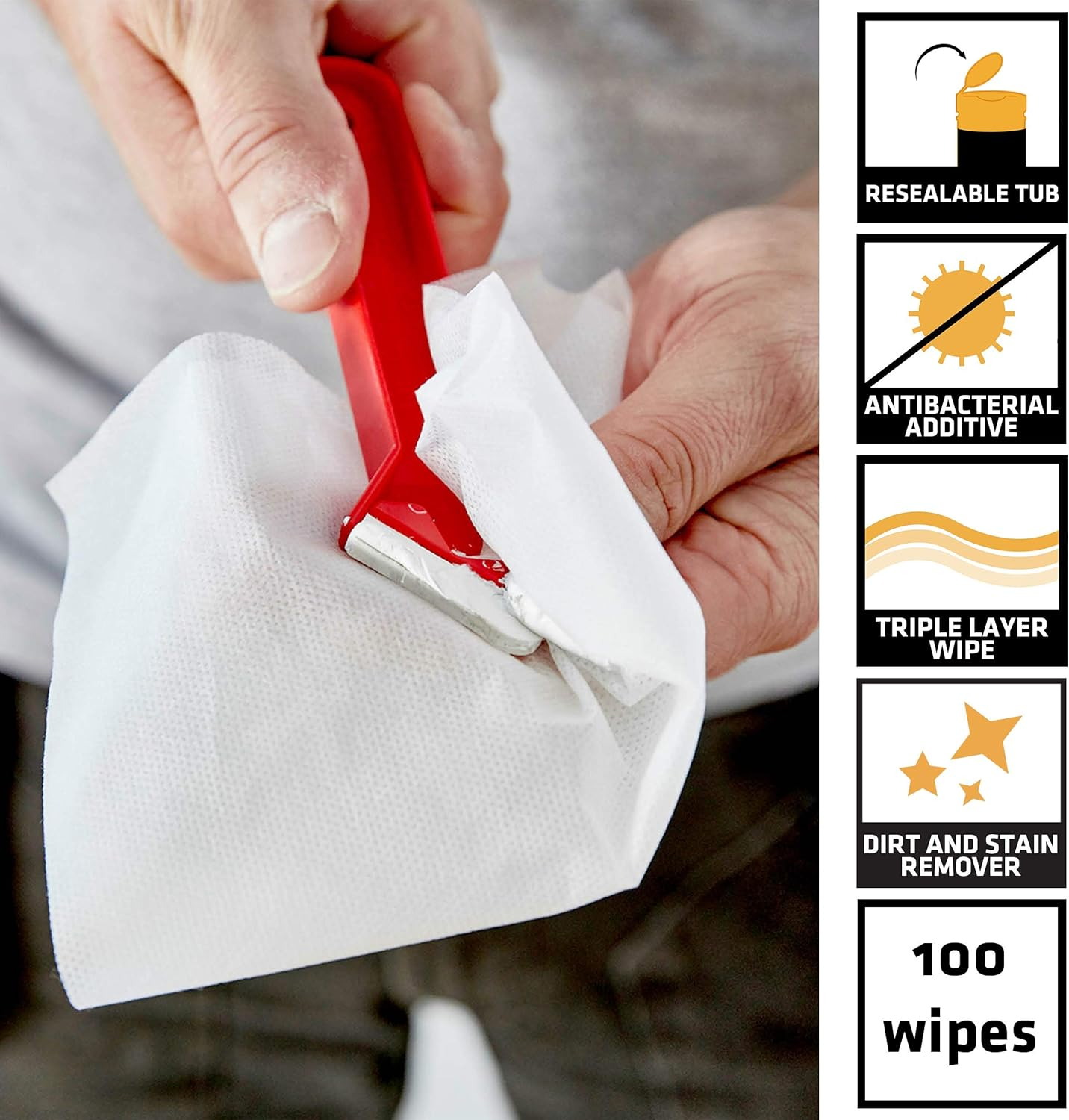 SIKA Everbuild Wonder Wipes Trade Tub of 100, Cleaning Wipe, Rectangular, Unscented, Electronics image number 4