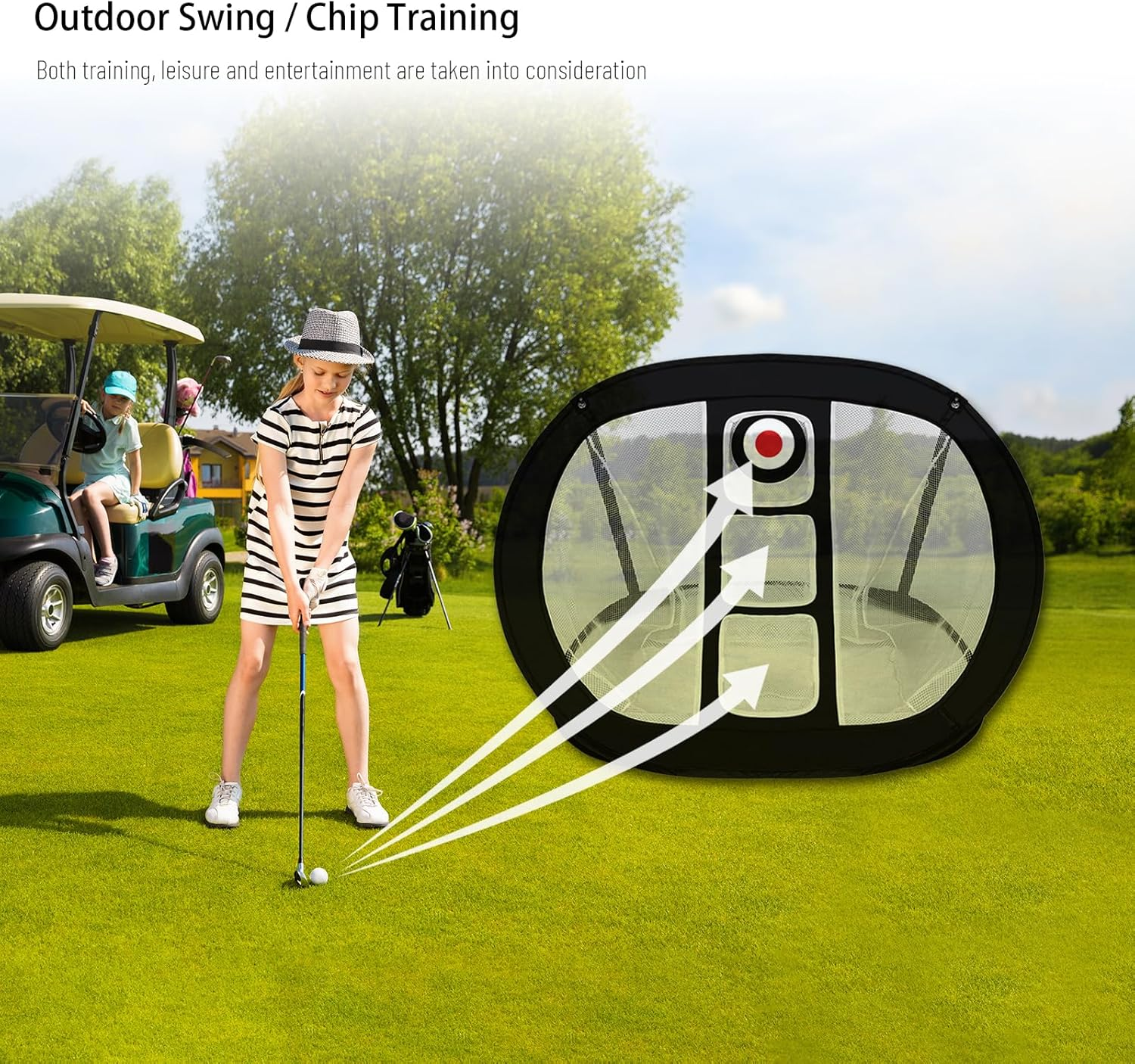 Golf Chipping Net with Sandbags - Stable Indoor/Outdoor Golf Practice Net for Backyard Accuracy and Swing Training, Portable Design, Parent-Child Activities image number 2