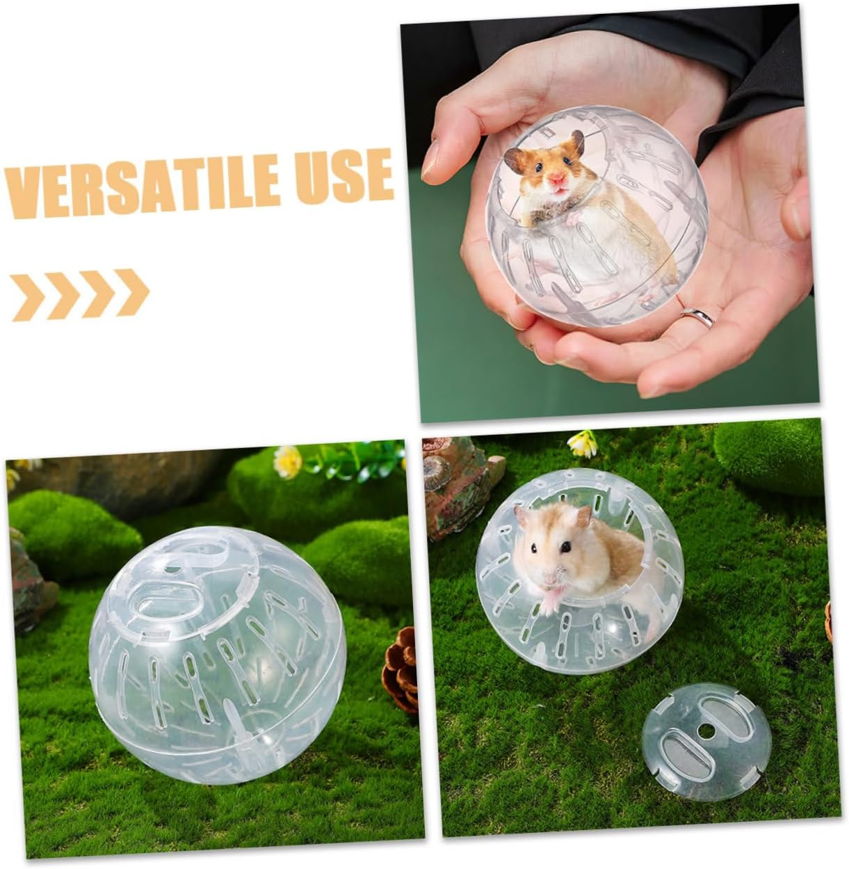 FONDOTIN Reducing Boredom for Your Pet: 2 Pack Lizard Toy Sports for Small Animals Silent Hamster Wheel