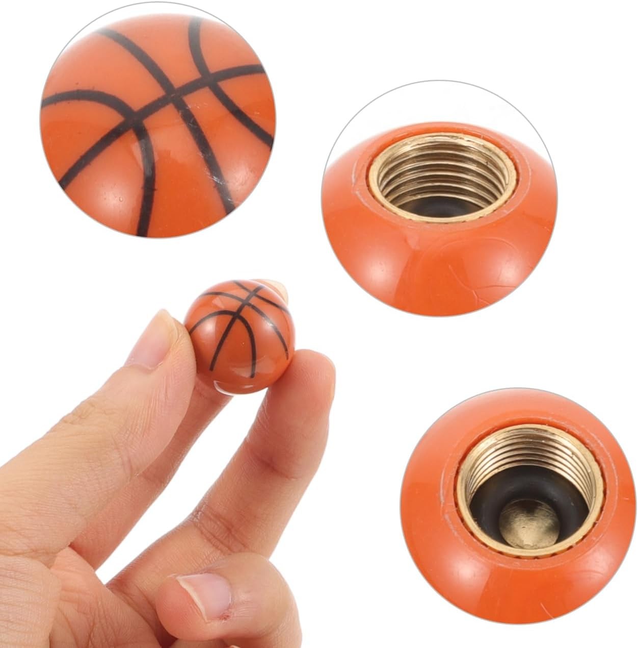 Milisten 5 Pieces Basketball Valve Caps for Tyres Robust Wear-Resistant Valve Stem Caps for Cars and Bicycles for Mountain Bikes image number 2