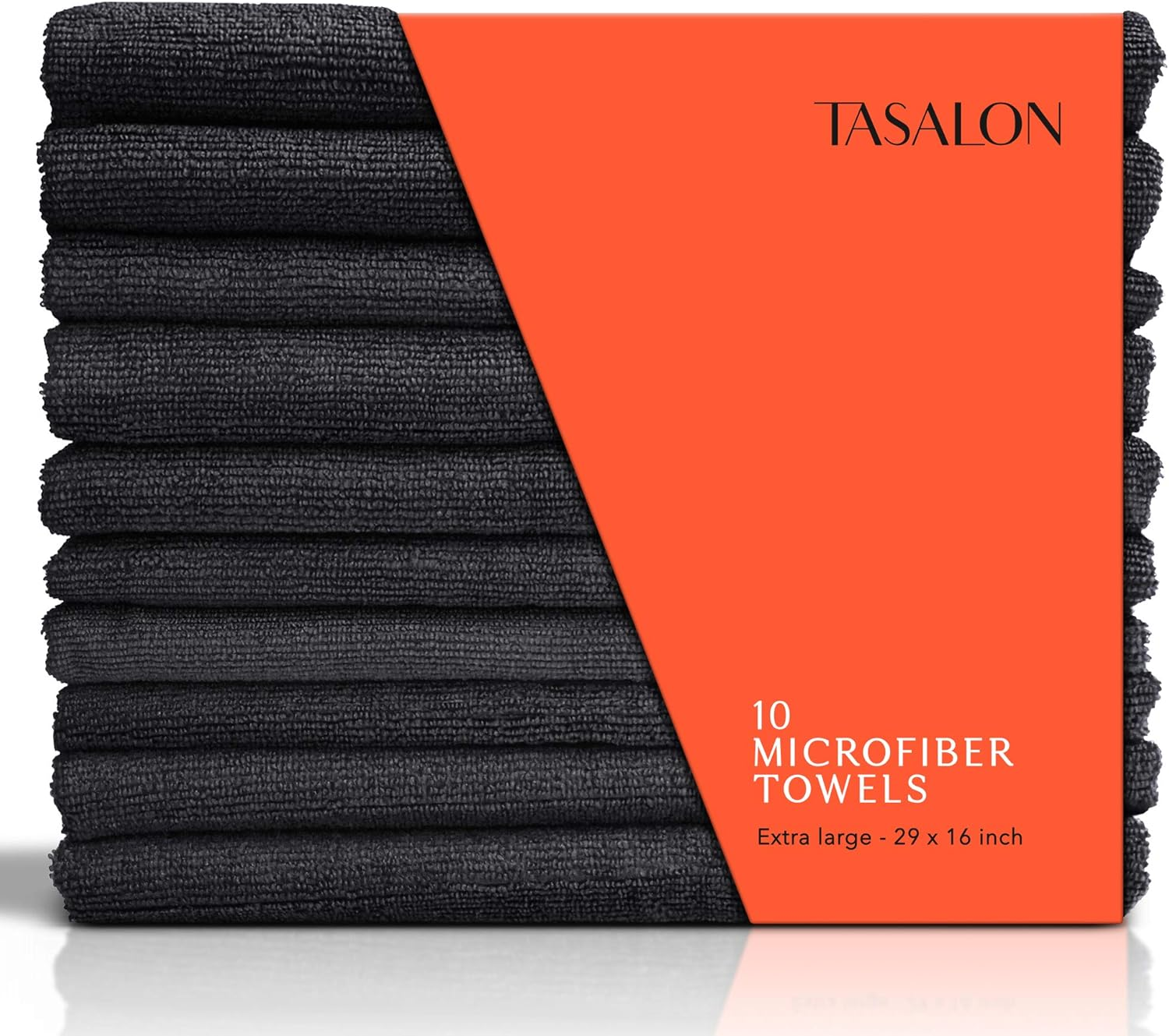 TASALON Microfiber Hair Towel - 10 Pack - Salon Towels - Quick Dry Microfiber Towels - 29 X 16 Inches Ultra-Soft Microfiber Towel for Hair, Facial Towels with Soft Absorbant - Black image number 3