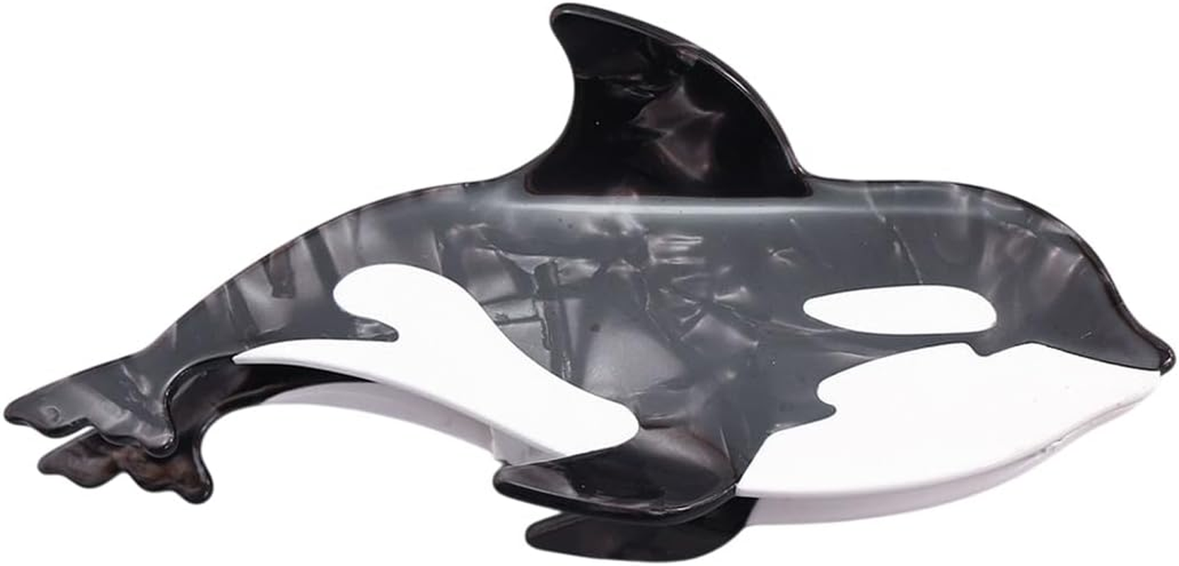 Cute Ocean Killer Whale Hair Clip,Acetate Claw Clips,Hair Clips for Women,Black