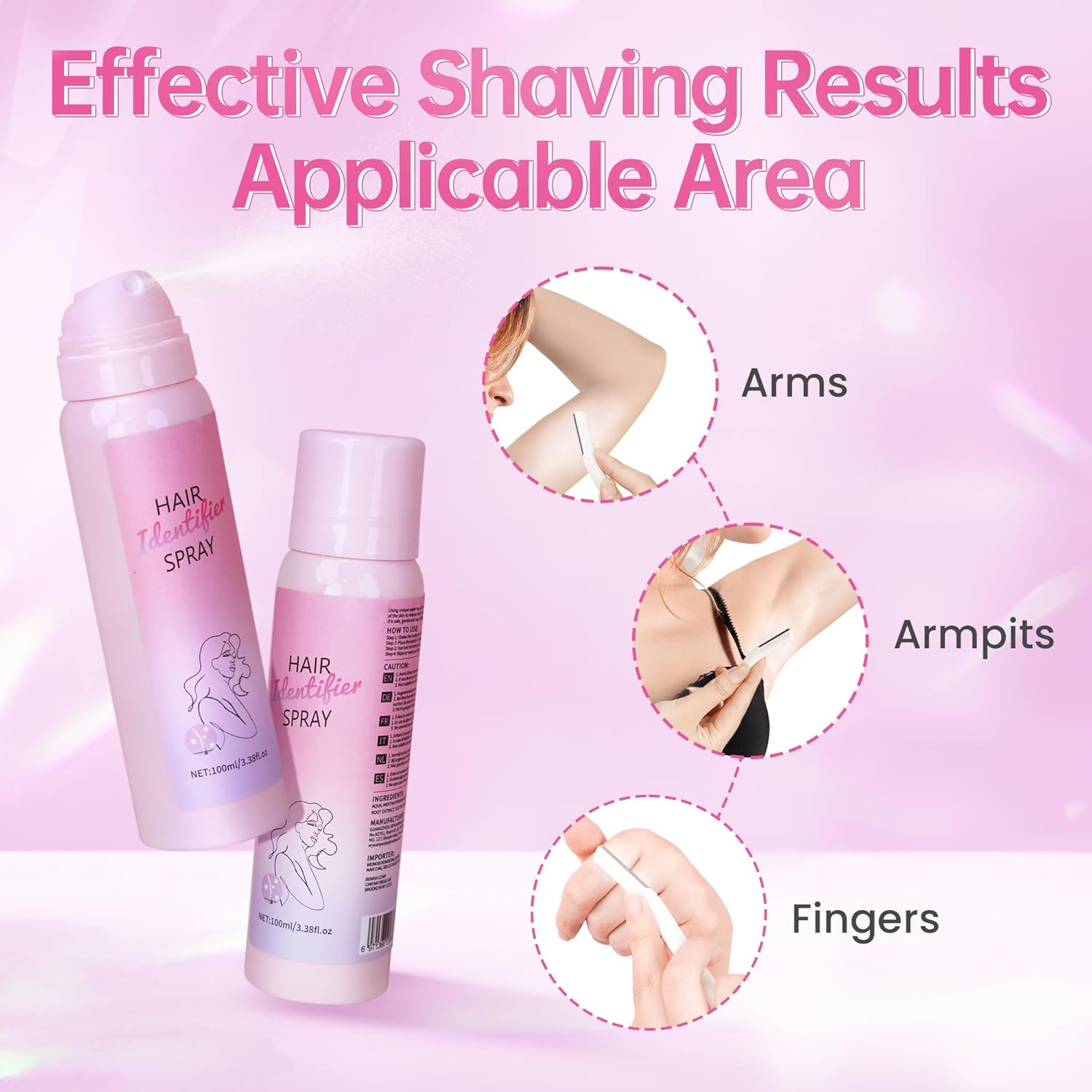 100Ml Hair Identifier Spray for Face Shaving, 100Ml with 5 Face Razor, Skin Body Hair Identifier Facial Spray Comfortable Grip Shavers and Dermaplaning Spray Set image number 2