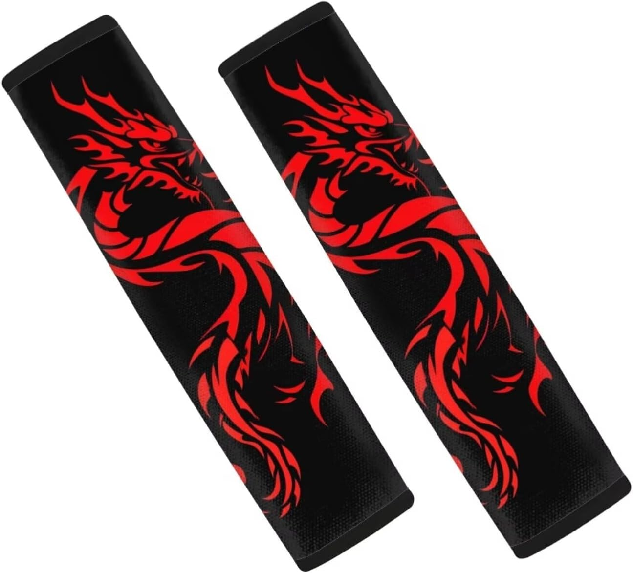 Forchrinse Red Dragon Car Seat Belt Cover Pads,Soft Seatbelt Shoulder Pads 2 Pack, Safety Belt Strap Pad Protector for Adults and Children - Moon Star image number 3
