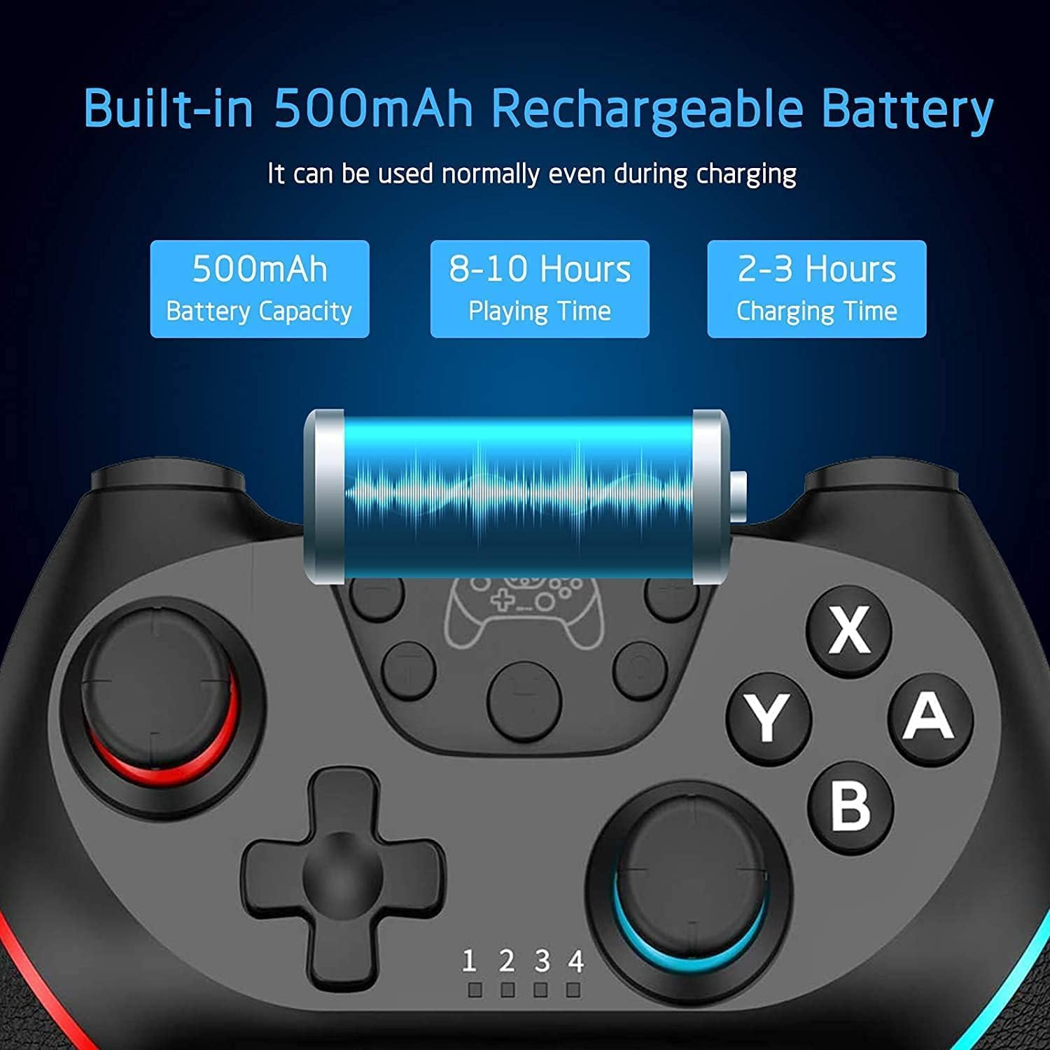 Lyyes Switch Controller, Wireless Pro Controller Joystick Compatible with Switch, 2 Pack image number 4