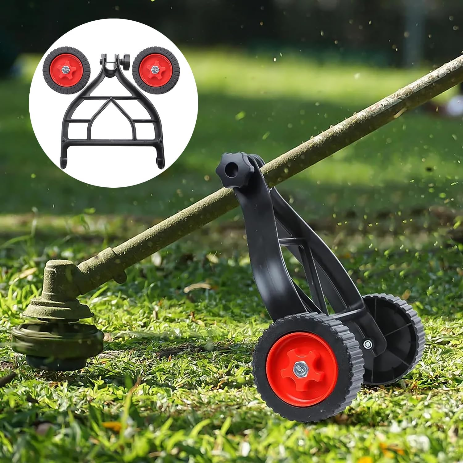 String Support Weed Trimmer Wheel 26Mm-28Mm Wheels ABS Adjustable Support Wheel for Trimmer Black Lawn Tool Attachment for We-Ed Trimmers Grass Cutter