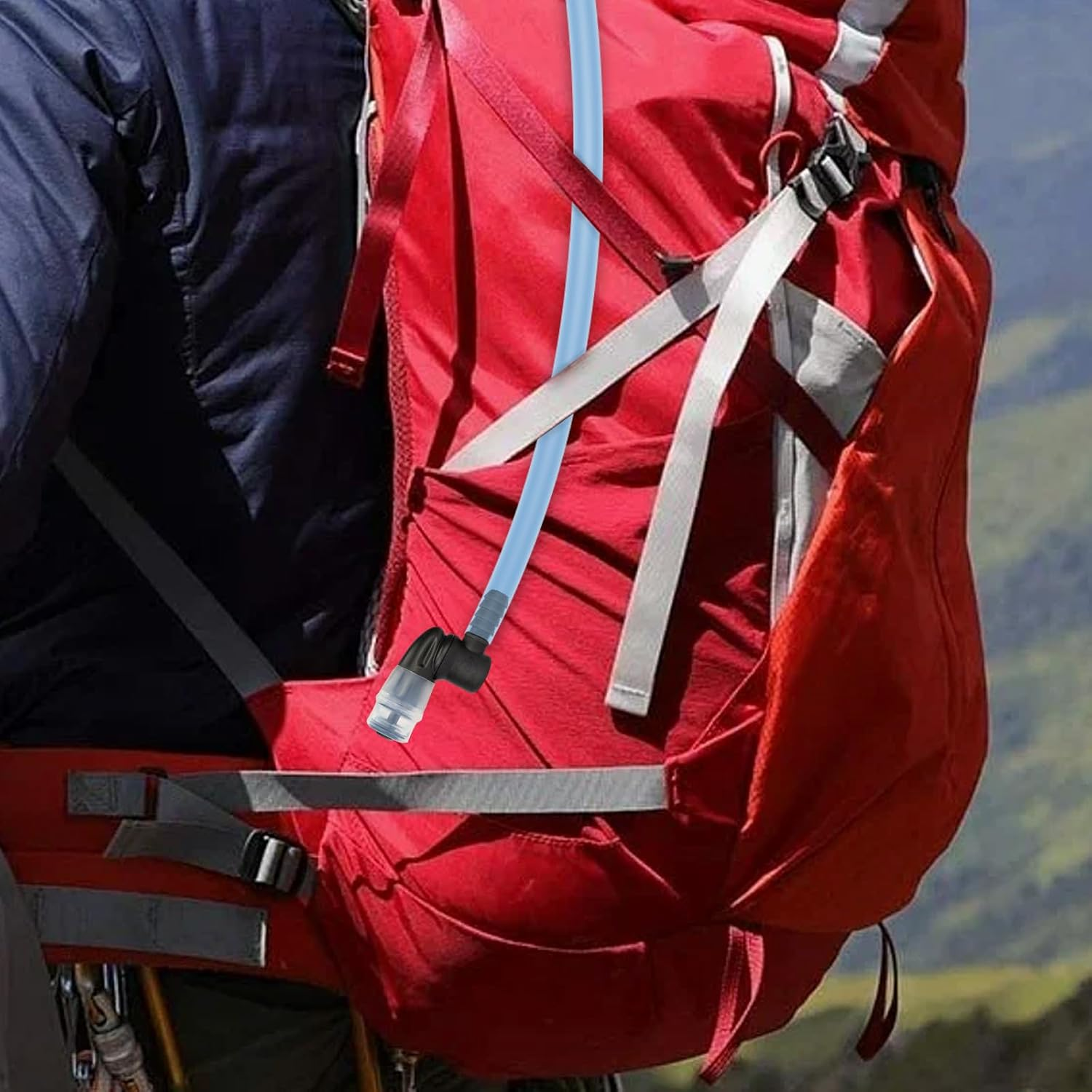 4Pcs Bite Valve Replacement with a Connector for Hiking Backpack Water Bladder Hose, Black Silicone Replacement Bite Valve Sheath Compatible with Osprey Packs Hydraulics Reservoirs image number 6