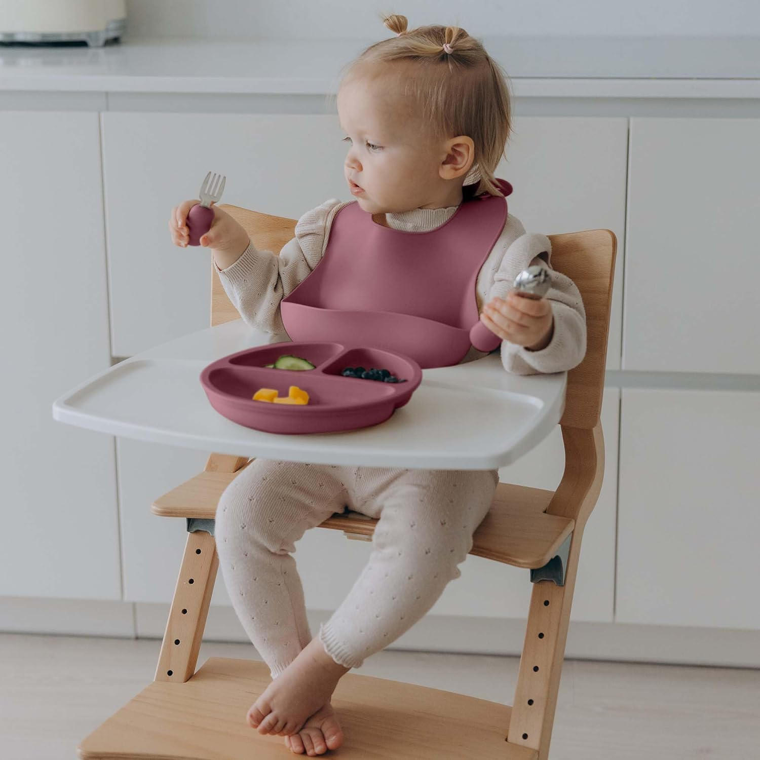 2 Piece Silicone Suction Plates for Babies & Toddlers - 2 Piece Divided Baby Feeding Dish Set, Unbreakable & Travel-Friendly image number 5