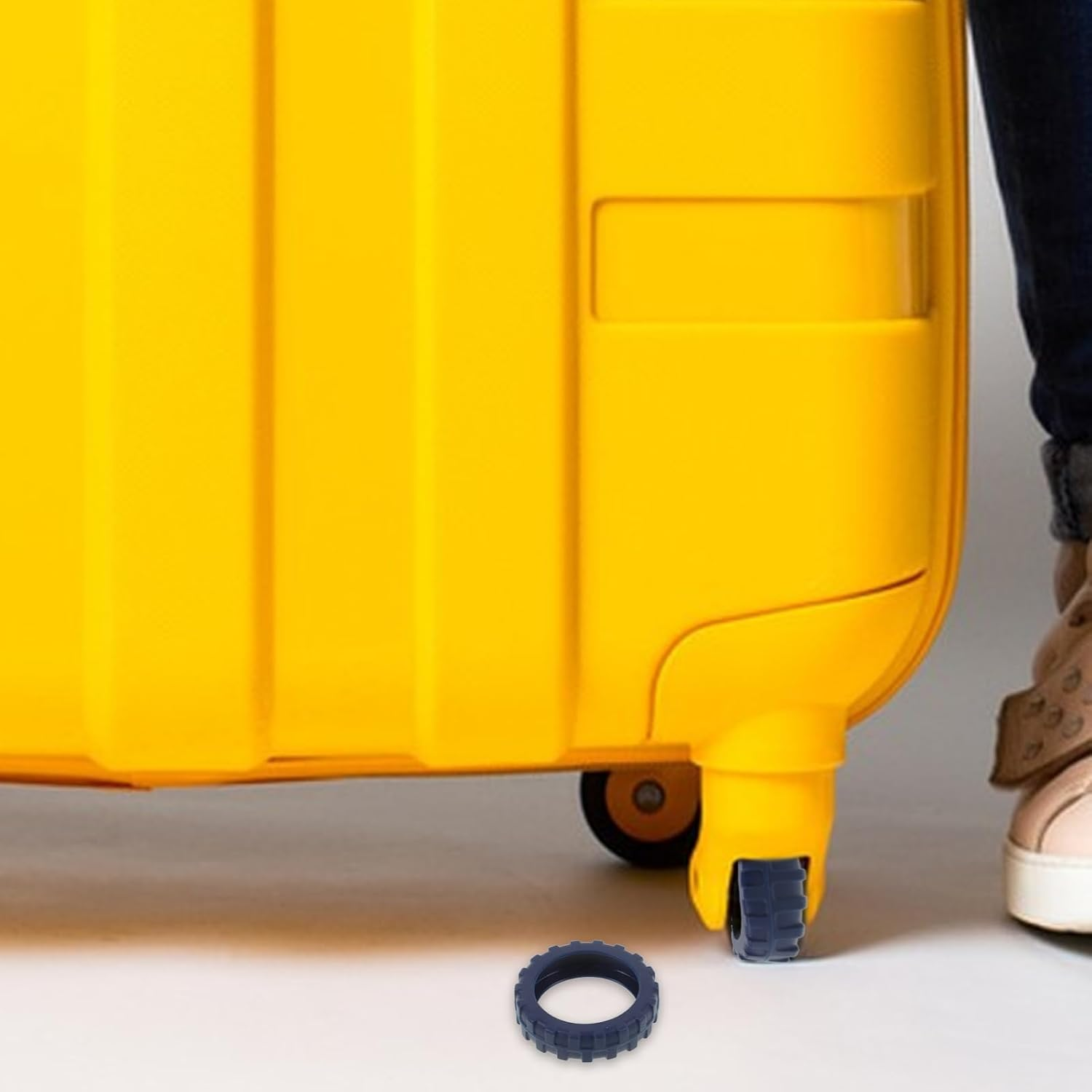 VALICLUD 8PCS Luggage Wheels Covers Silicone Suitcase Wheel Protectors Anti-Noiseshock Universal Wheel Protection Cover image number 2