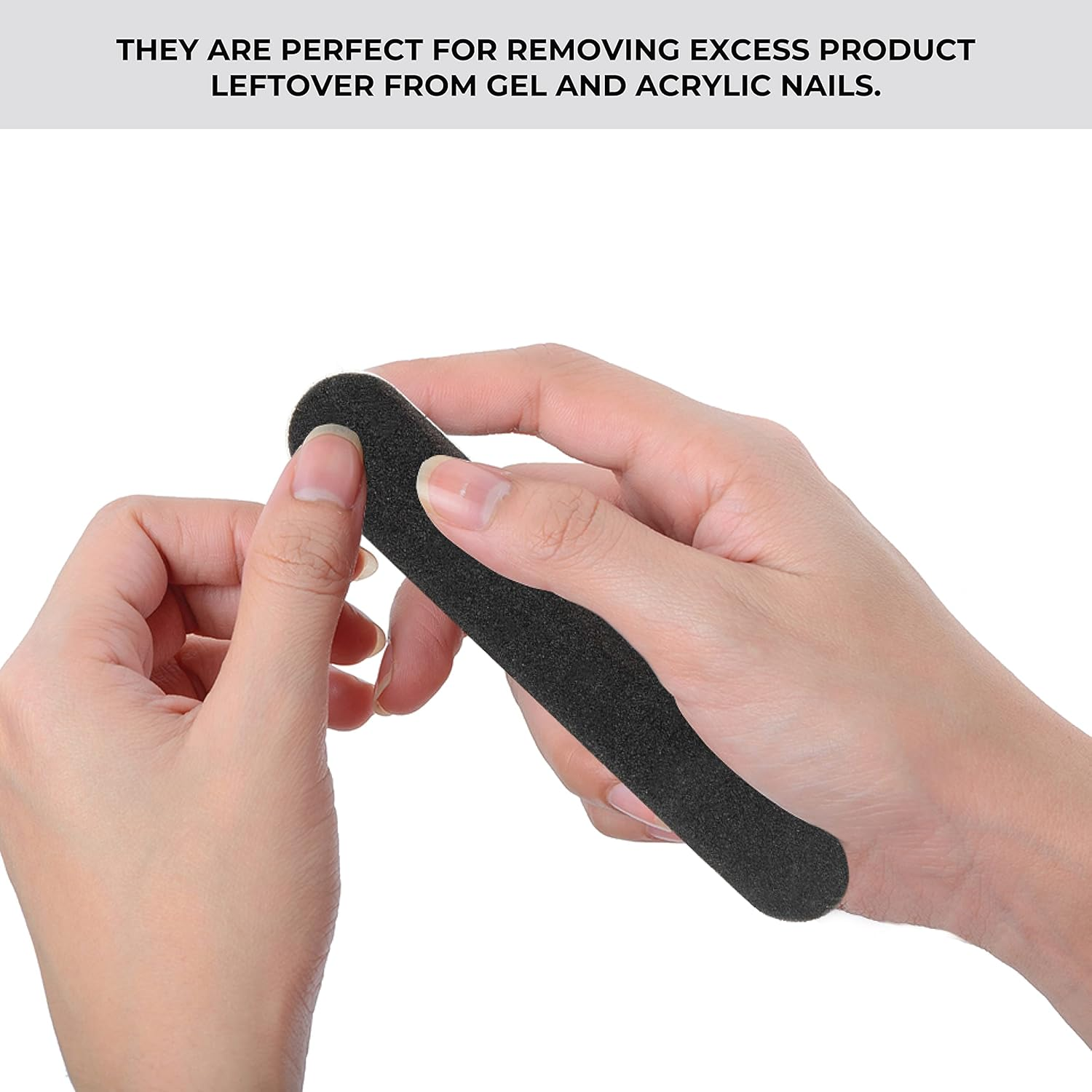 Forpro Mini Foam Board, Black, 100/180 Grit, Double-Sided Manicure Nail File, Individually-Wrapped, 3.5&rdquo; L X .5&rdquo; W, 50-Count image number 3