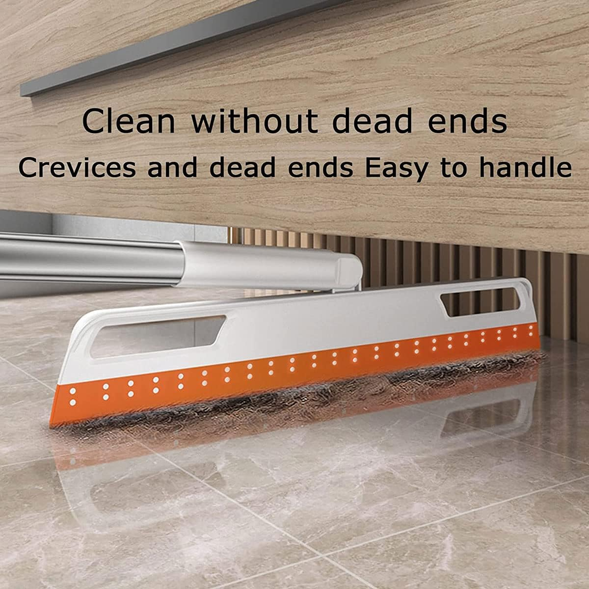 Floor Squeegee 56In Household Broom with 4 Removable Poles 180-Degree Adjustable Knuckle Joint Floor Wiper for Shower Bathroom Kitchen Water Foam Cleaning