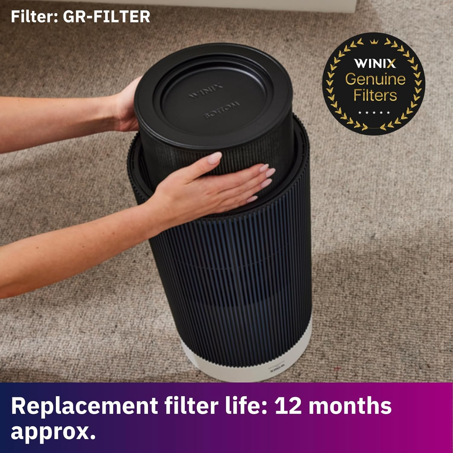 Winix Zero+ 360 5-Stage Air Purifier with Pet Filter, Suitable for Areas up to 100M2, Wi-Fi and Smart Home Connectivity, White - Silver image number 7