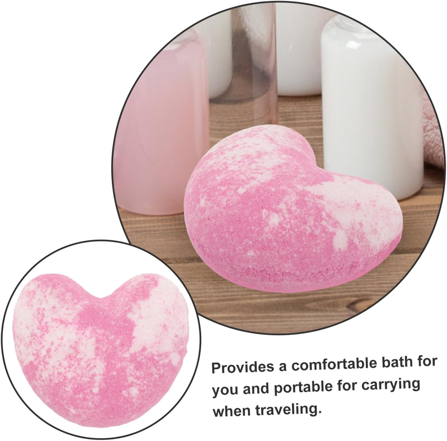 WOFASHPURET Heart Bath Salt Aromatherapy Shower Tablets for Relaxing Spa Experience Plant Essence Infused Bath Balls for Gentle Cleansing and Refreshing Scent image number 3