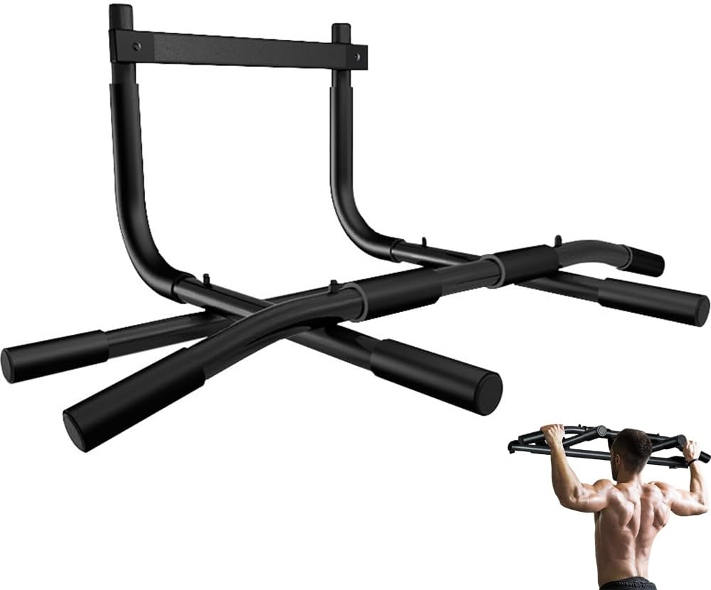 HPAMR Dip Bar, Fitness Dip Bar Attachments, Multi-Grip Strength for Doorway, Indoor Chin-Up Bar Fitnes Trainer for Home Gym Portable, Pull up Bar for Doorway, Upper Body Fitness Workout Bar image number 6