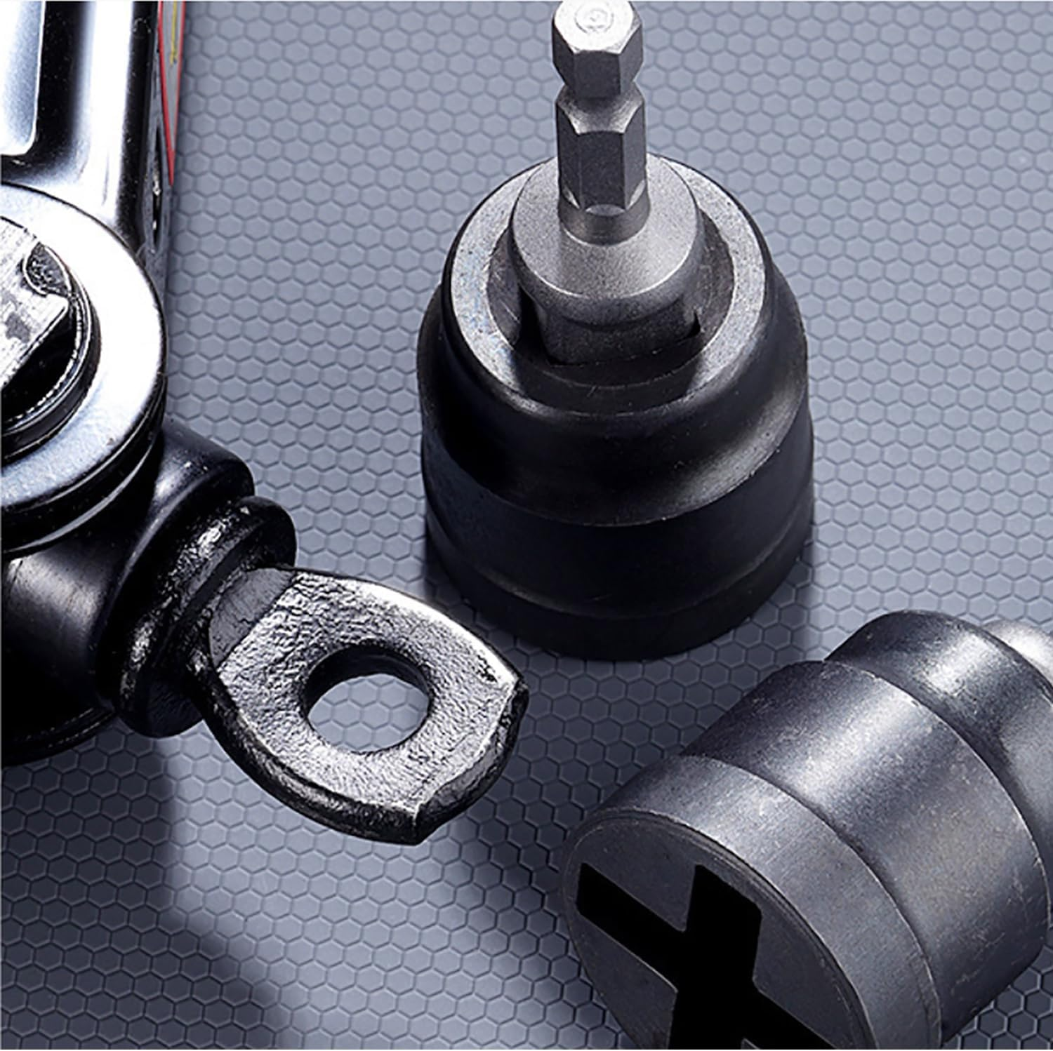 SILHOL Heavy Duty Scissor Jacks Socket Adapter with 1/4 Quick Connect Hex Shank Tools, Camper Travel Trailer Drill Adapter, Drill Attachment for Quick Car Lifting, Fits Most Standard Jacks image number 1