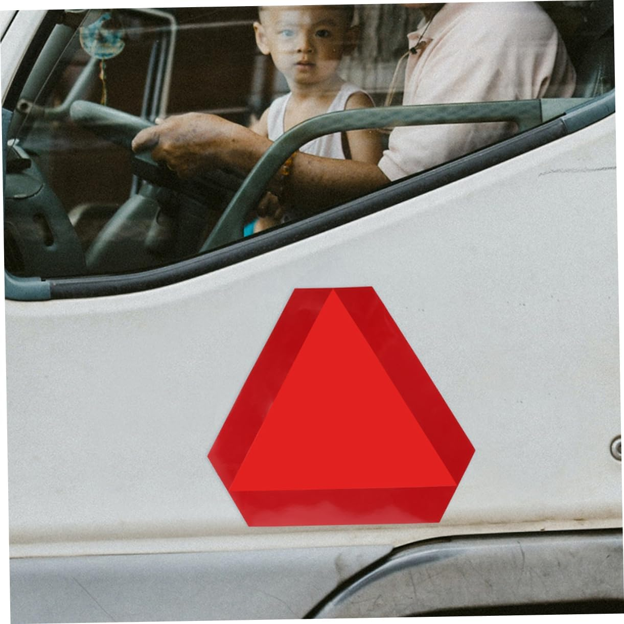 Hohopeti 2Pcs Reflective Road Sign Triangle Auto Slow Moving Sign Reflective Tape Vehicle Safety image number 5