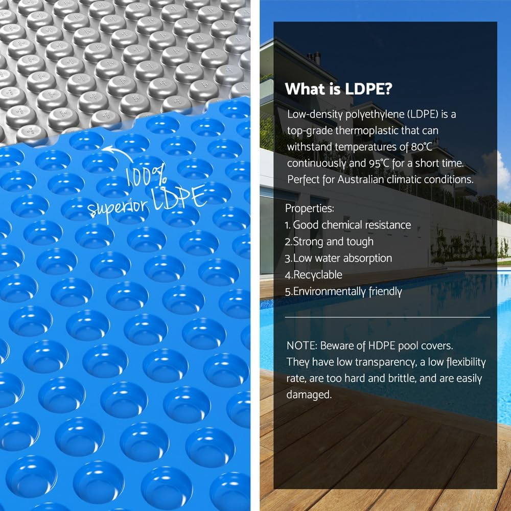 Aquabuddy Pool Cover 600 Micron Bubble Heat Solar Blanket Blue Silver 11X6.2M image number 4