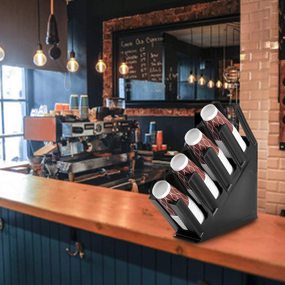 Disposable Coffee Cup Dispenser Holder,Dust-Proof Countertop Paper Cup Holder Storage Organizer for Coffee Milk Tea Shop Restaurant Accessories Halloween Party Supplies(Black)(1#) image number 2
