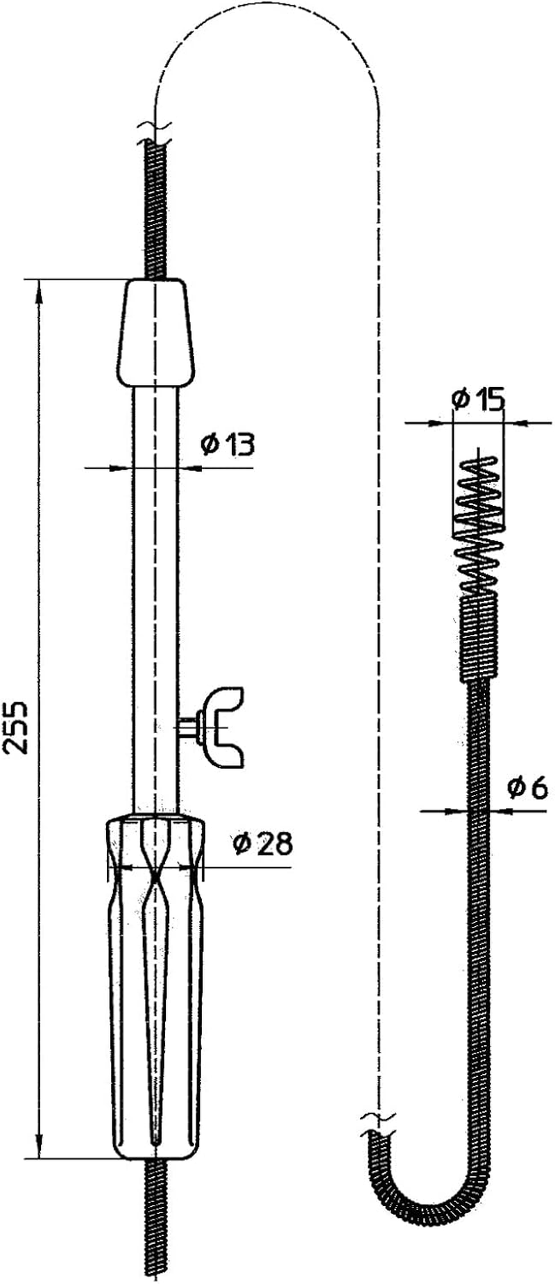 SANEI PR80-15M Pipe Cleaner, Length 49.2 Ft (15 M), for Clogging and Cleaning Drain Pipes, Double Winding Construction That Won'T Break image number 2