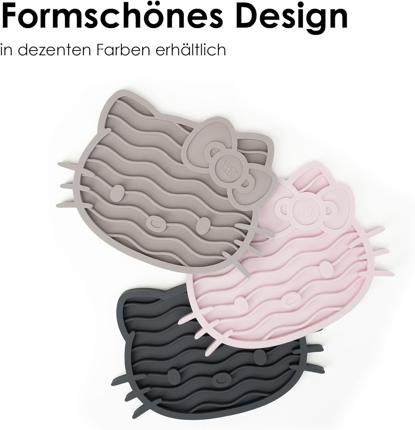 Lucybalu X Hello Kitty ZENCAT Licking Mat for Cats | Cat Lick Mat | Slow Feeder | Lick Mat Made of Food-Grade Silicone | Silicone Mat for Licking | Pink image number 4