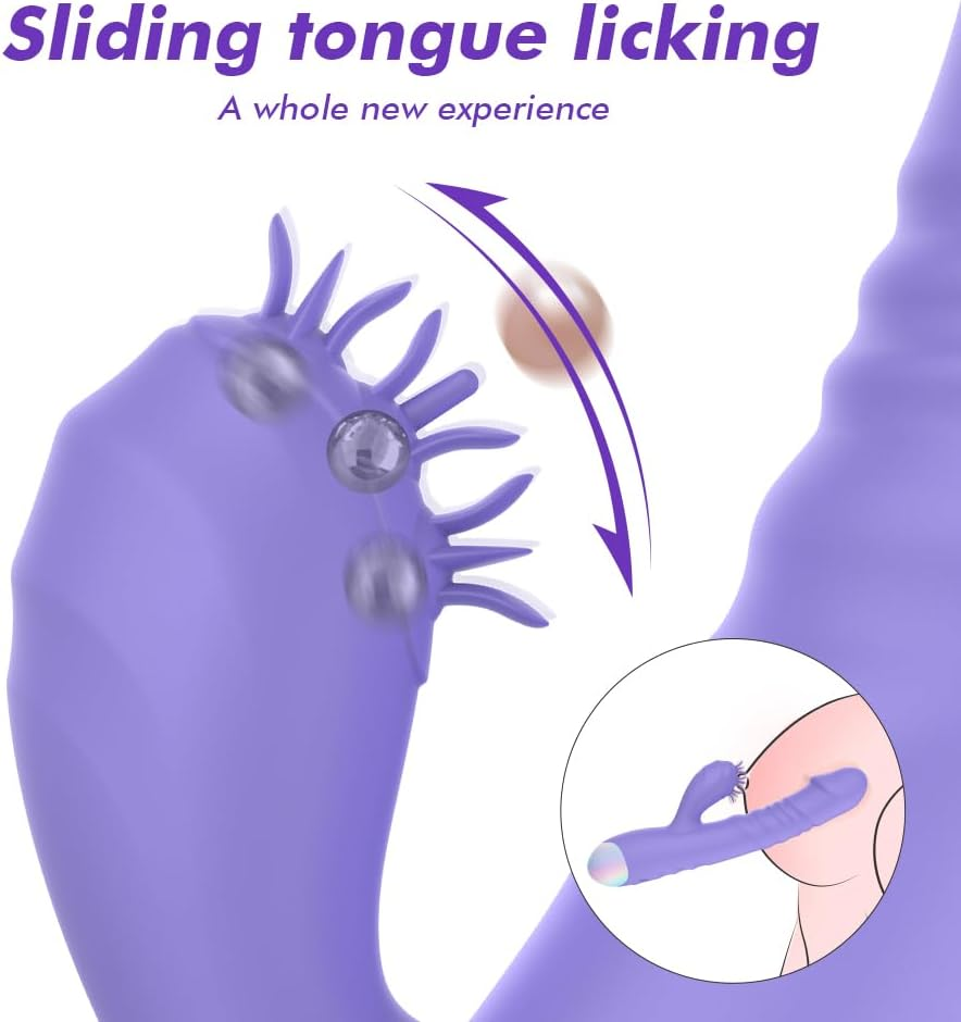 Thrusting Dildo Vibrator Adult Toys for Women - Sex Toys Dildos Rabbit G Spot Vibrator with 3 Fast Thrusting & 10 Vibration Modes, Silicone Clitoral Stimulator Adult Sex Toy for Women Couple