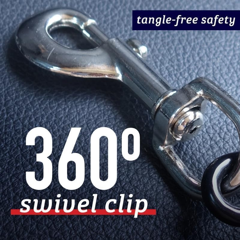 Dog Car Seat Belt Restraint - No-Chew Heavy Duty Car Seatbelt for Pets - Coated Steel Rope to Prevent Chewing (Black, One Size) image number 1