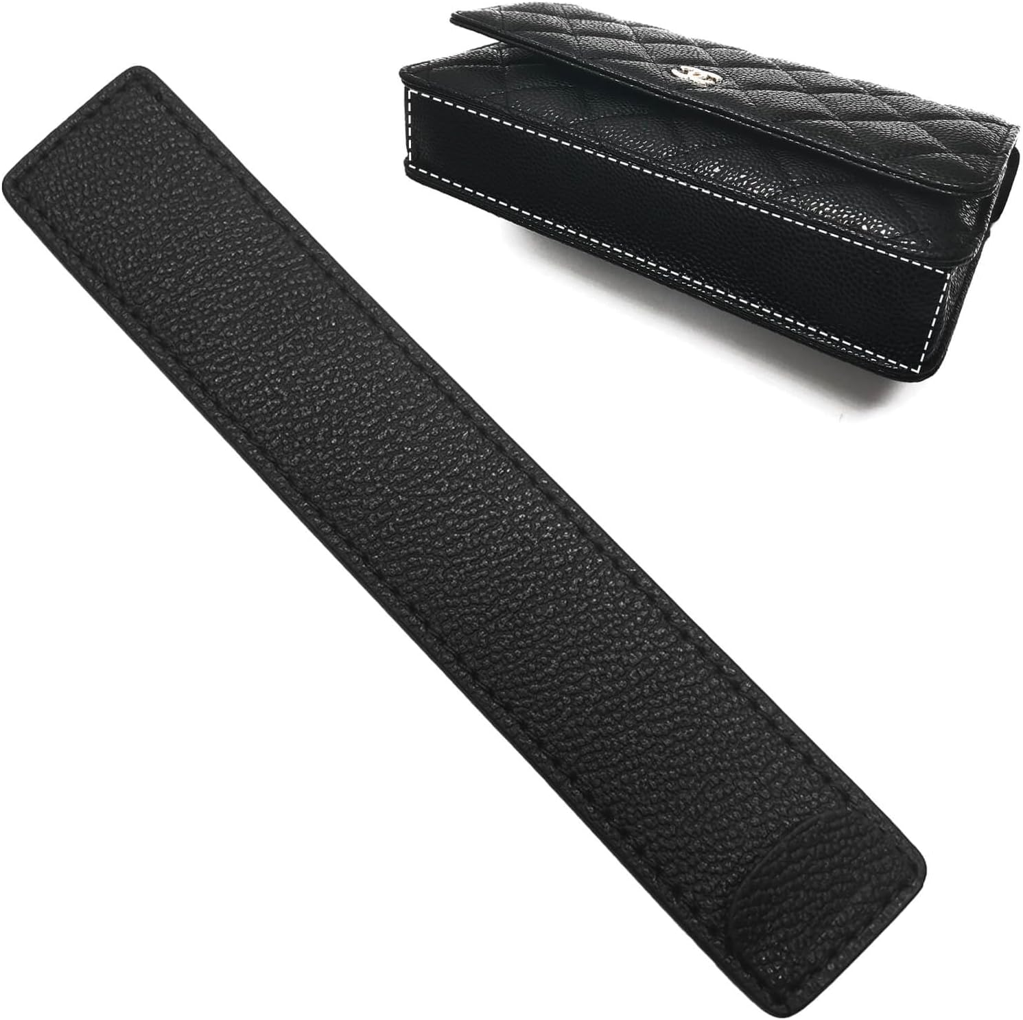 QIUTIMIY Leather Wallet WOC Base Shaper Chain Protector Film, Leather Anti-Wear Padding Inner Padding Matching Inner Padding (Black, Leather Base Shaper)