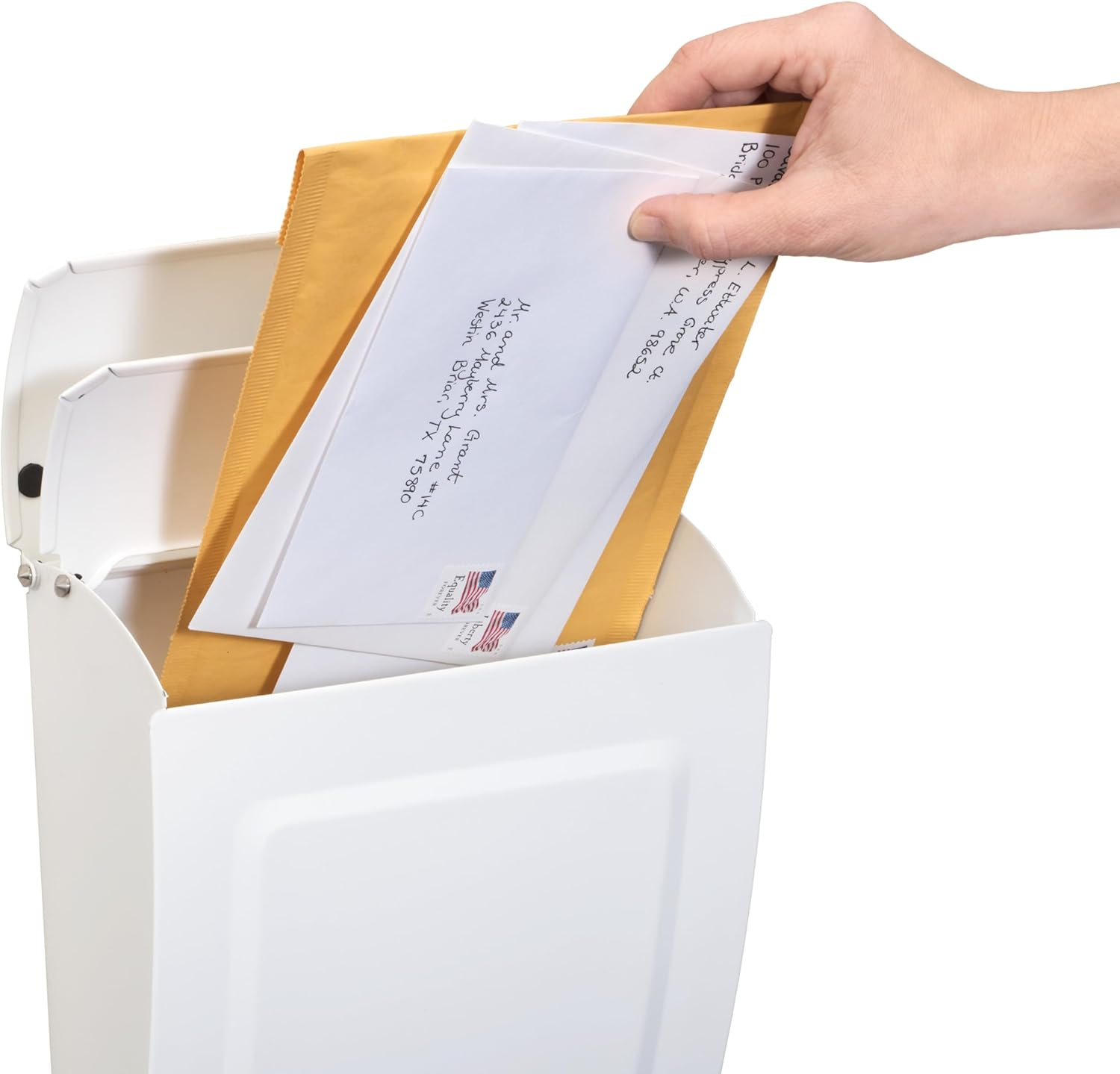 Architectural Mailboxes Aspen Galvanized Steel, Locking, Wall Mount Mailbox, 2594W-10, White, Small Capacity image number 4