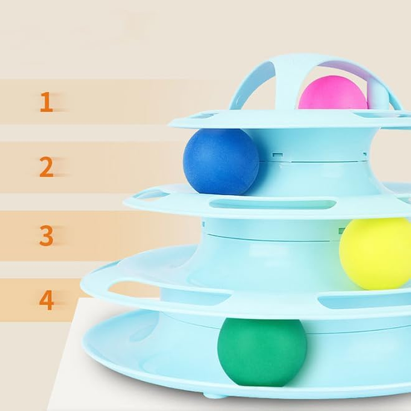 XUNQUCOM Cat Interactive Toys Four Levels Cat Carousel Pet Relief image number 5