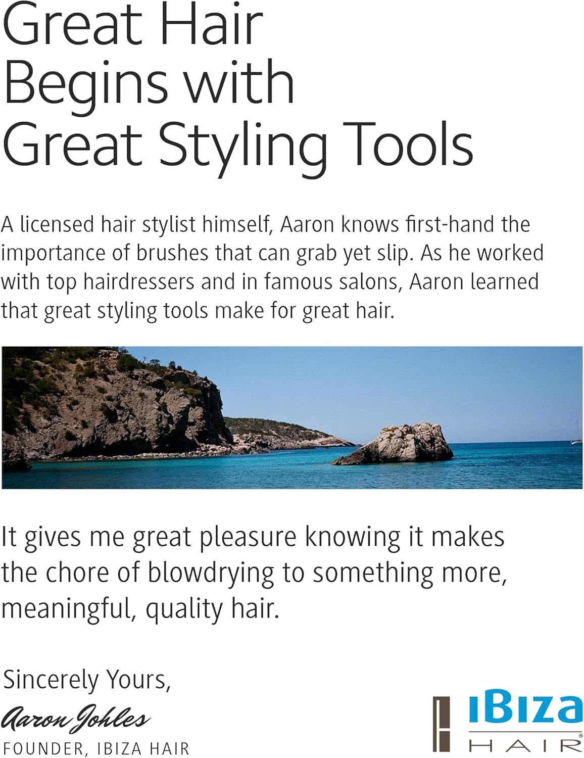 Ibiza Hair round Boar Bristle Brush (G3-55Mm) | Hybrid Boar & Carbon Fiber Nylon Bristles with Cork Handle | Ideal for Beachy Waves & Curls | Adds Texture & Shine for Medium to Long Styles