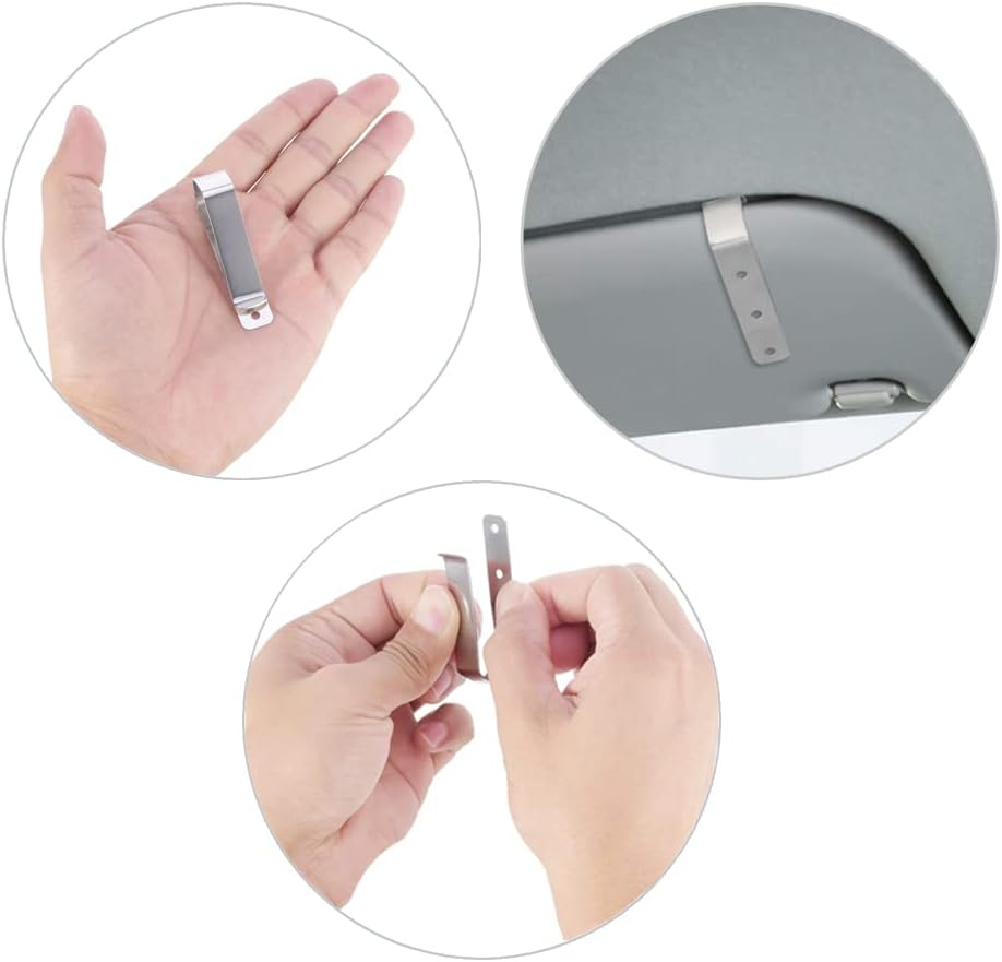 Garage Door Opener Remote Visor Clip Replacement for Liftmaster Chamberlain Sears Craftsman Garage Door Remote Opener Visor Clip 29B137, Stainless Steel, 3 Pack image number 6