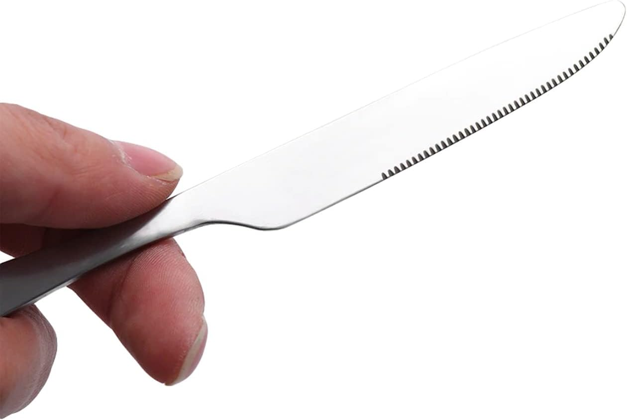 4PCS Cutlery Travel Knife Fork Portable Bag Stainlesssteel Spoon Chopstick Set Rustproof Stainless Steel Tableware Dinnerware with Carrying Case for Traveling Camping Picnic Working Hiking (Black) - Black image number 4