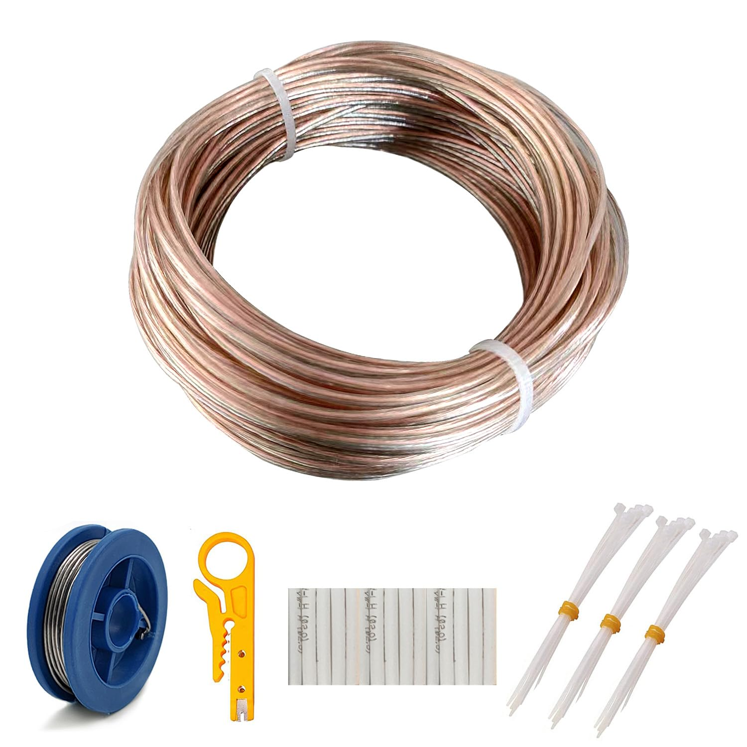 16Awg Extension Cord Clear Invisible Electric Wire 2 Pin Parallel Wire Length 66Ft Tinned Copper Stranded Wire 3528 5050 for LED Light Bar Speaker Speaker Electronics Wiring image number 5